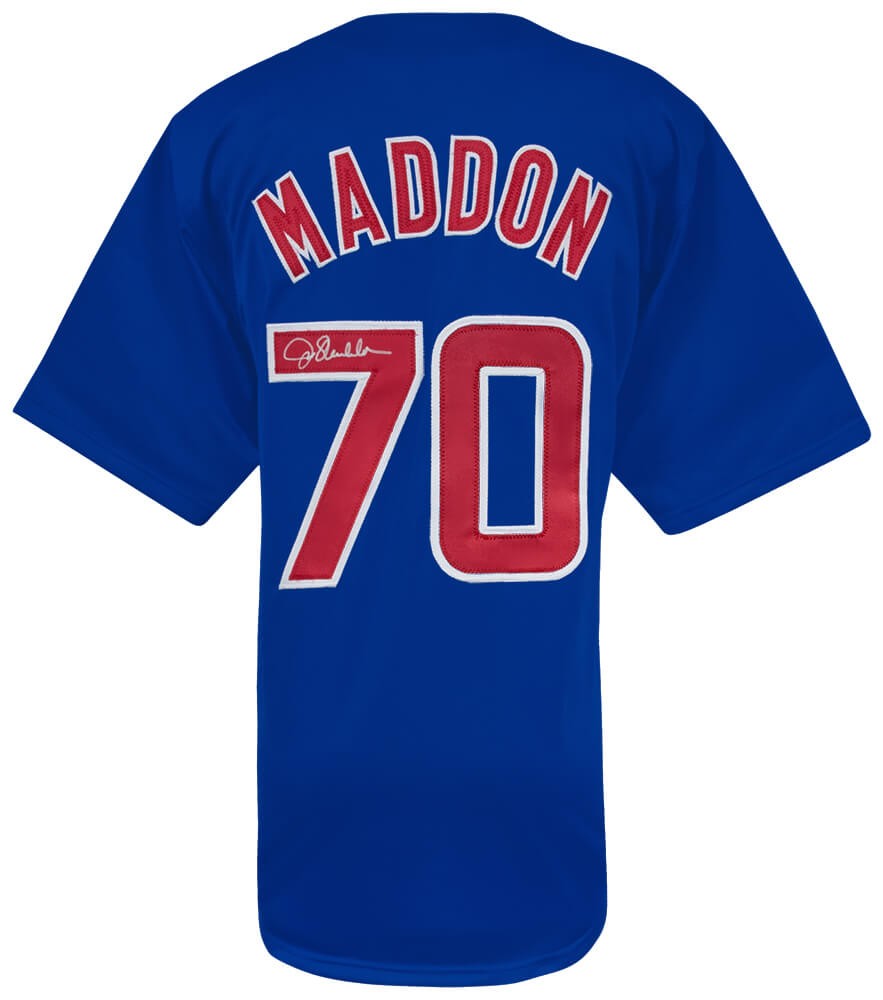 Joe Maddon (CUBS) Signed Blue Custom Baseball Jersey - (SCHWARTZ COA)