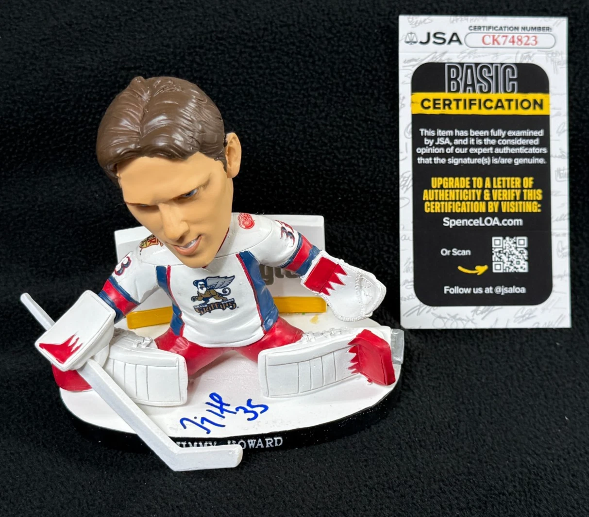 Jimmy Howard Signed Red Wings Grand Rapids Griffins Bobblehead Figure JSA COA