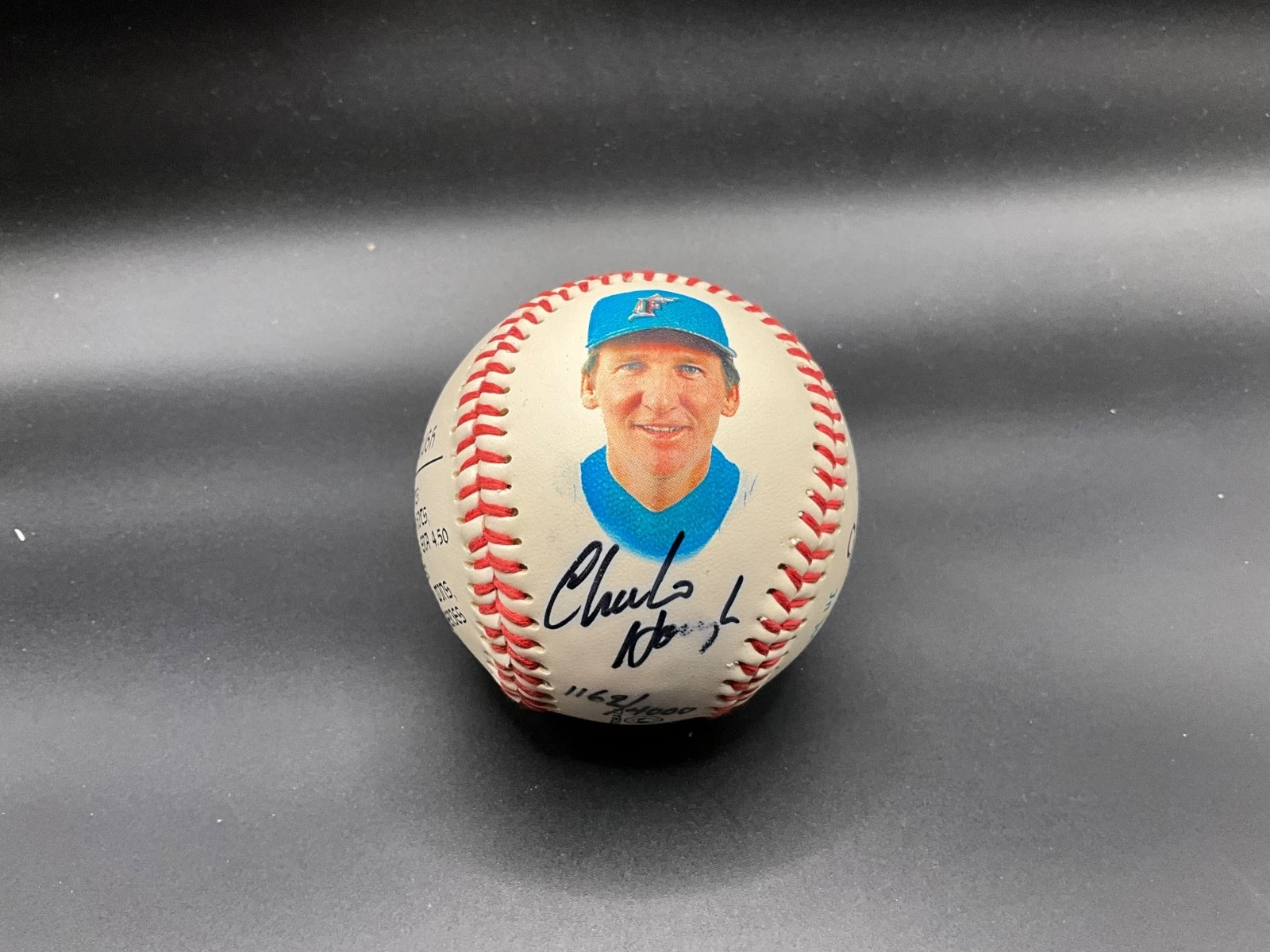 Charlie Hough Signed Florida Marlins Inaugural Baseball 1162/4000 Beckett Auto