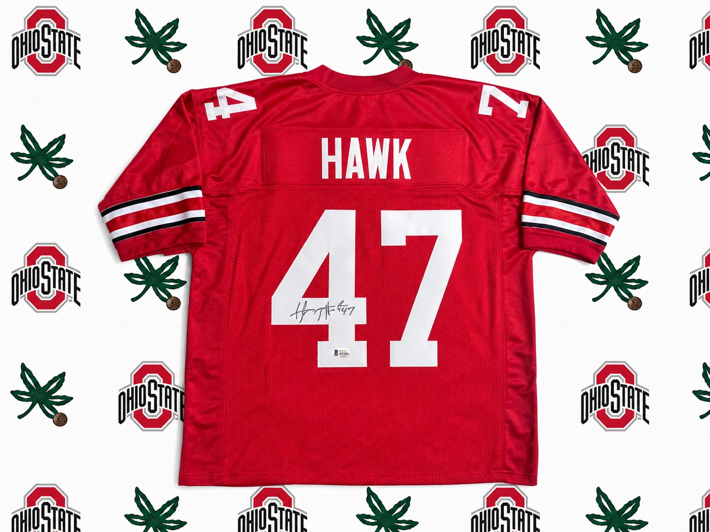 AJ Hawk Signed Ohio State Buckeyes Custom Jersey Beckett Authentic Auto Packers