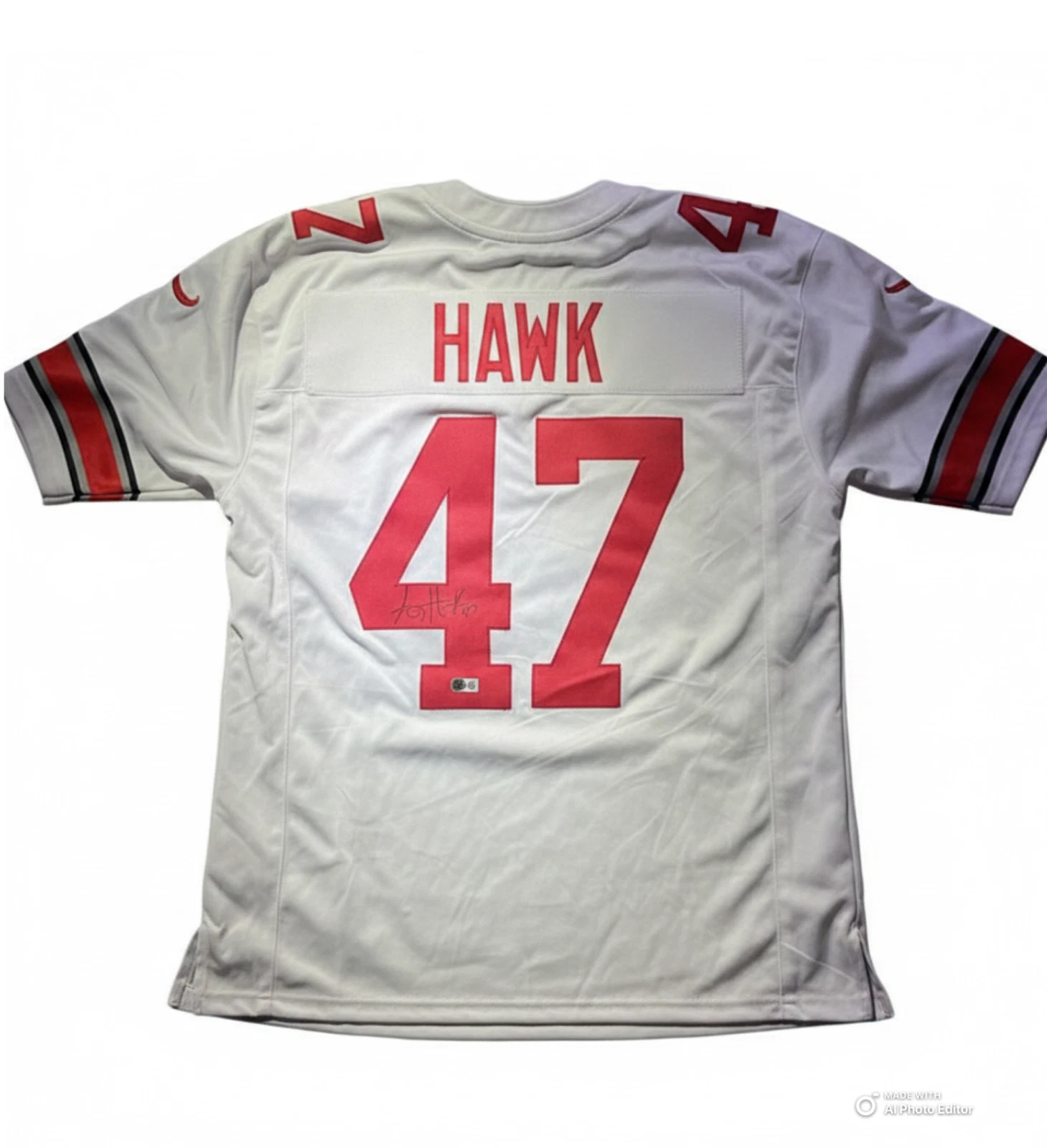 AJ Hawk Custom Ohio State Buckeyes Signed Gray Jersey Beckett Auto Packers Great