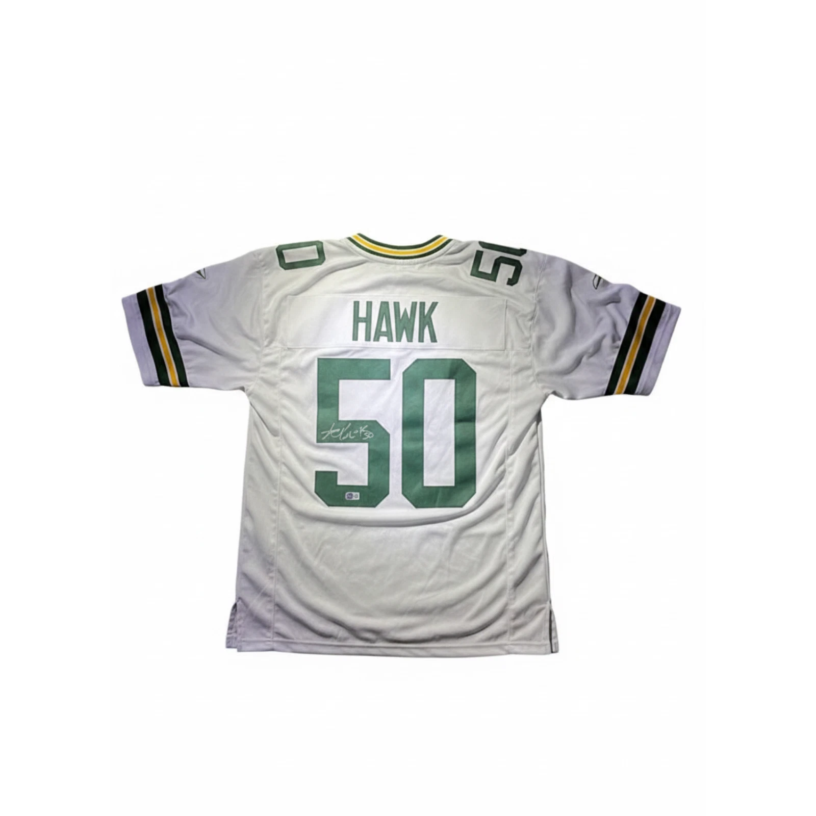 AJ Hawk Custom Signed Green Packers White Jersey Beckett Authenticate Auto