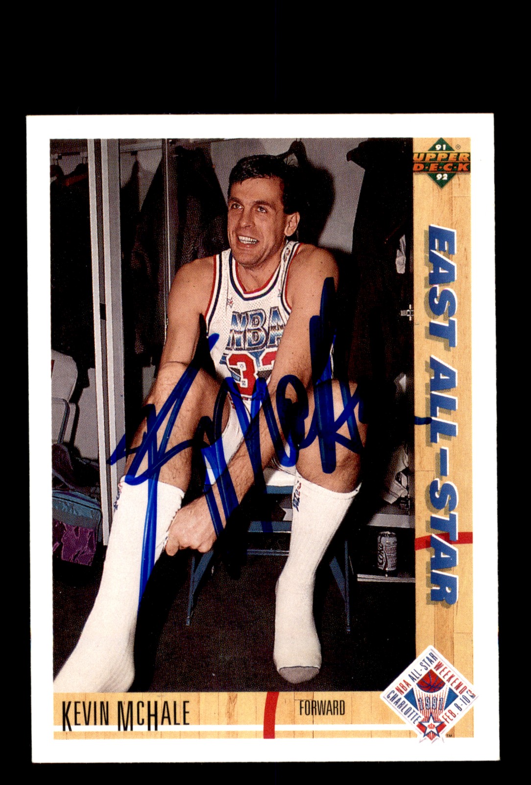 Signed Basketball Card Auto Kevin McHale 1991-92 Upper Deck #62 Boston Celtics