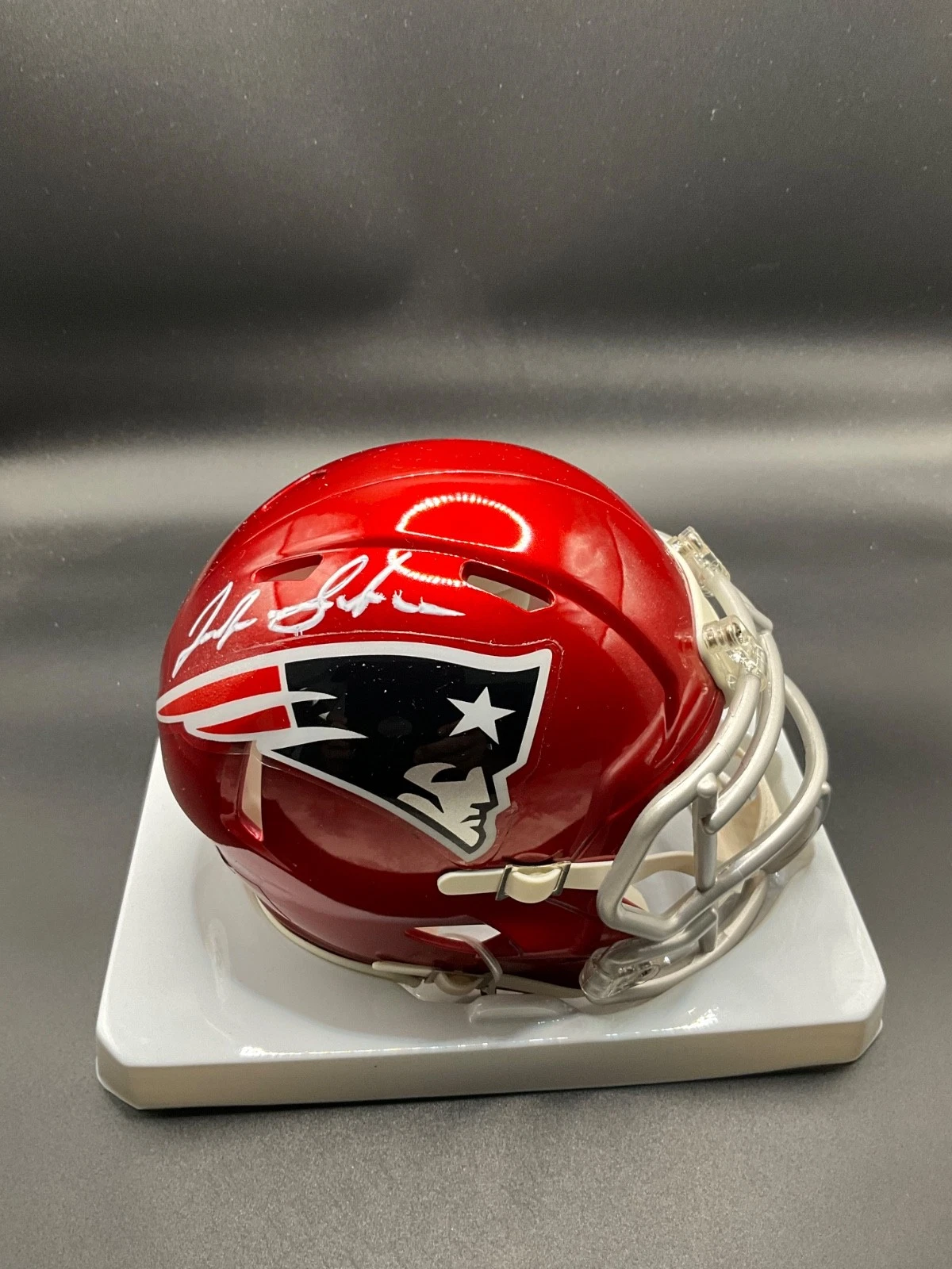 Josh Gordon Signed New England Patriots Flash Alternate Mini Helmet Beckett Auto