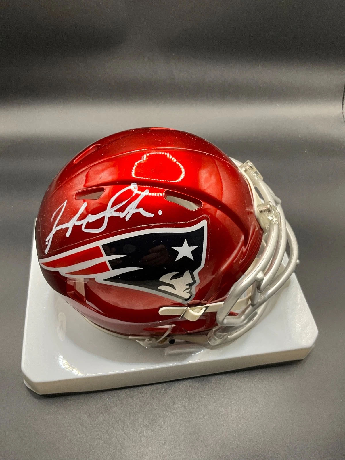 Josh Gordon Signed New England Patriots Flash Alternate Mini Helmet Beckett Auto