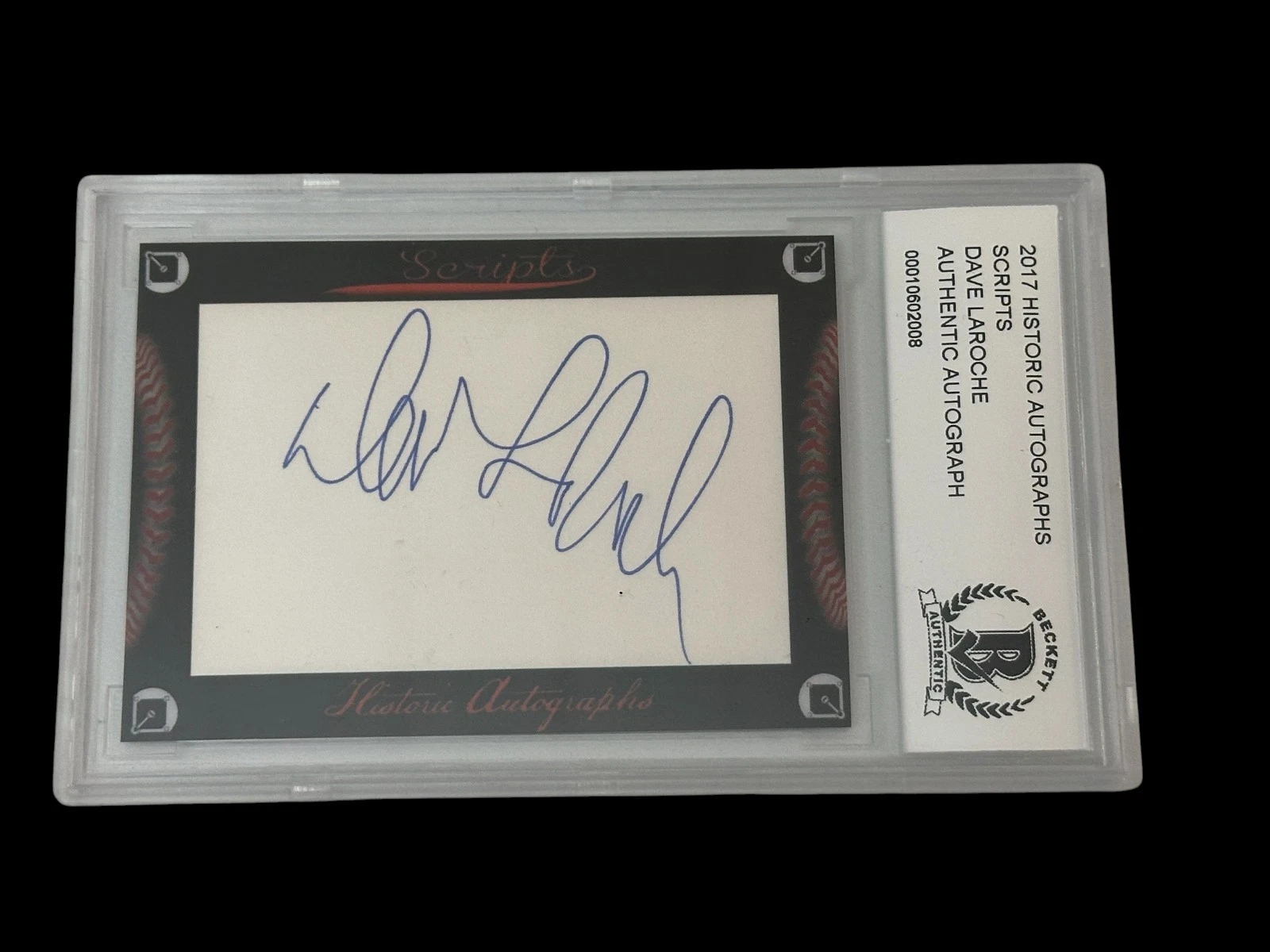 Dave LaRoche New York Yankees Chicago Cubs 2017 HA Scripts Signed Autograph BAS