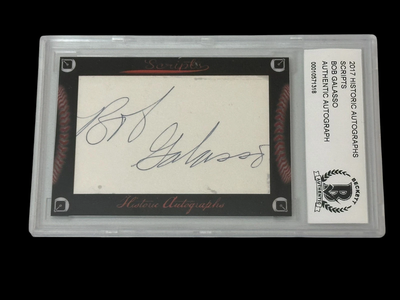 Bob Galasso Seattle Mariners Milwau Brewers 2017 HA Scripts Signed Autograph BAS