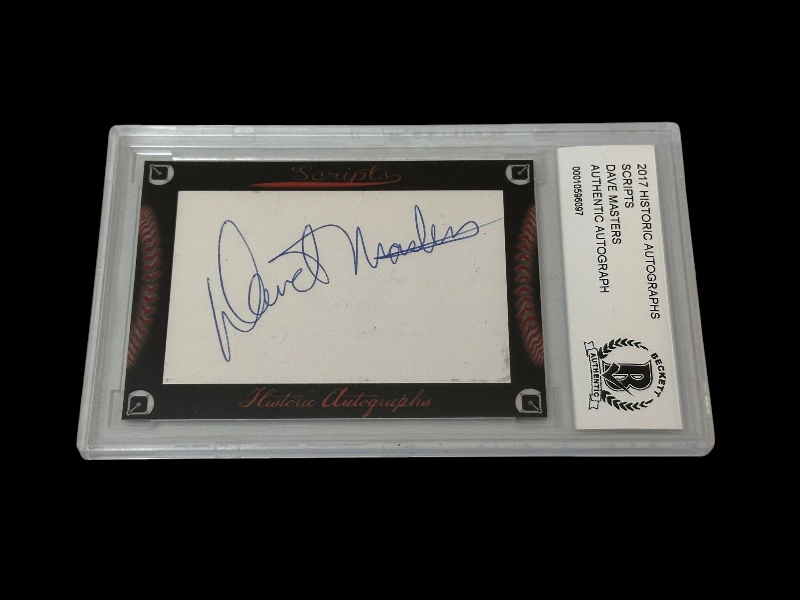 Dave Masters Iowa Cubs Phoenix Firebirds 2017 HA Scripts Signed Autograph BAS