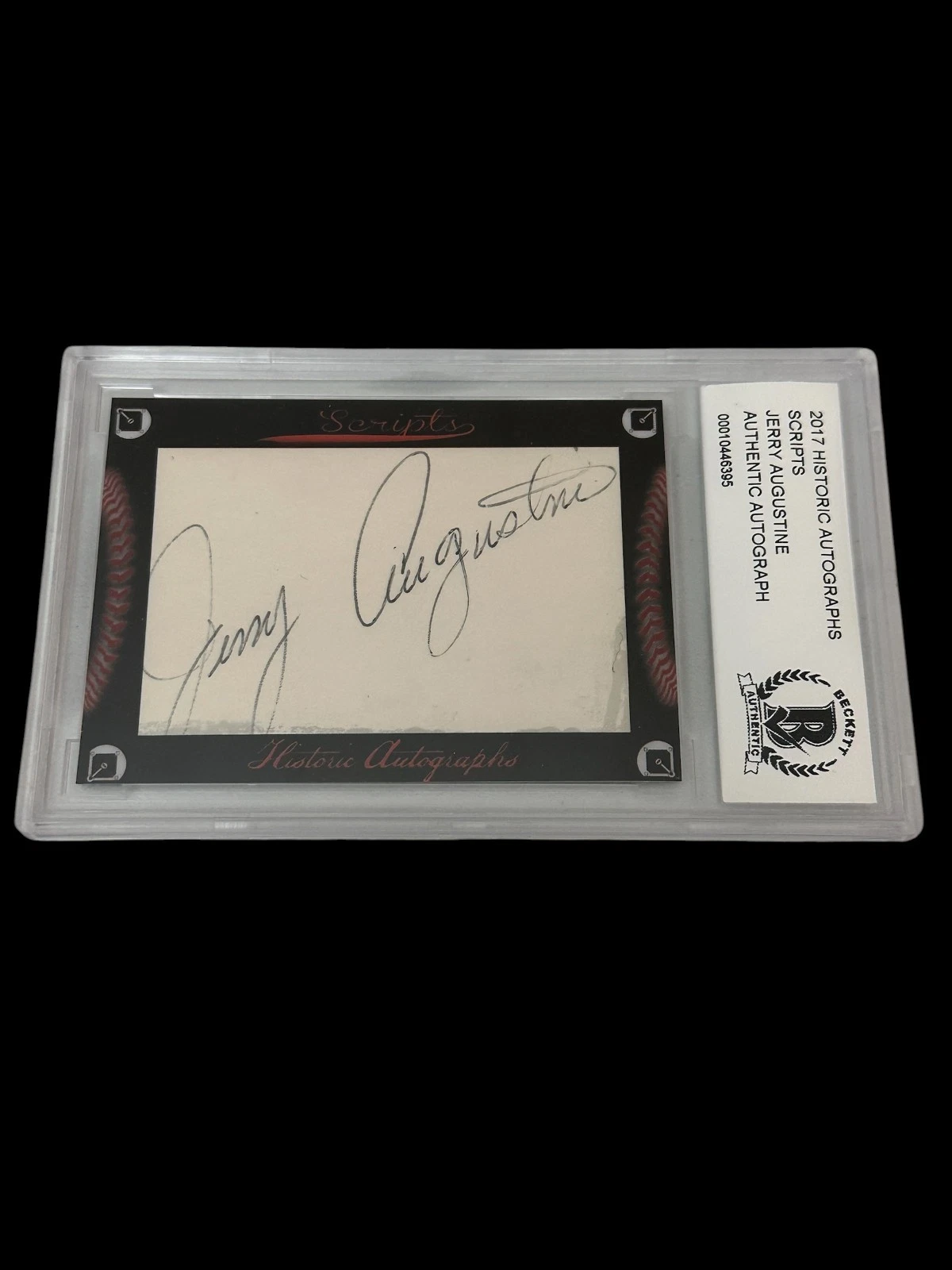 Jerry Augustine Milwaukee Brewers 2017 HA Scripts Signed Autograph BAS Beckett