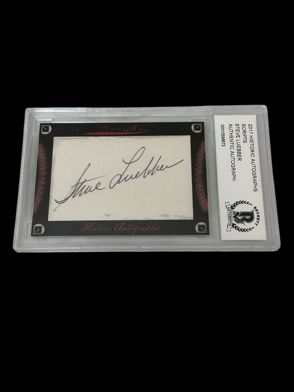 Steve Luebber Minnesota Twins 2017 HA Scripts Signed Autograph BAS Beckett