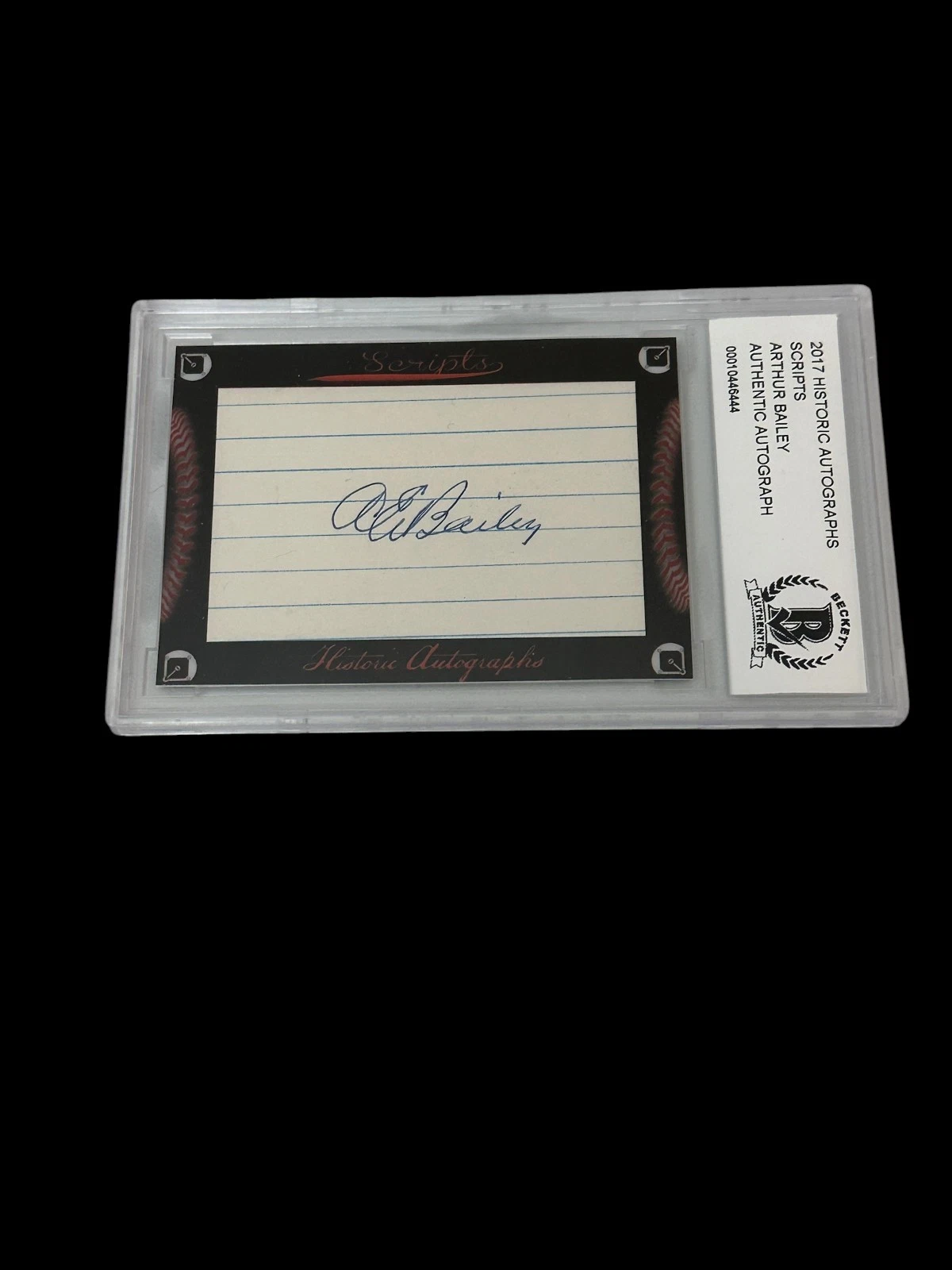 Gene Bailey Boston Red Sox Braves 2017 HA Scripts Signed Autograph BAS Beckett