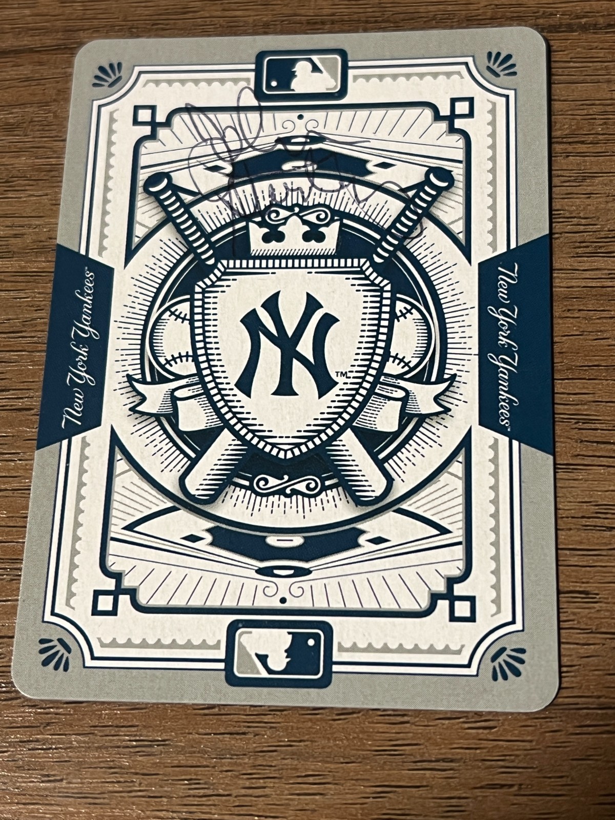 SIGNED BASEBALL LOGO PLAYING CARD AUTO JOHN STERLING NEW YORK YANKEES