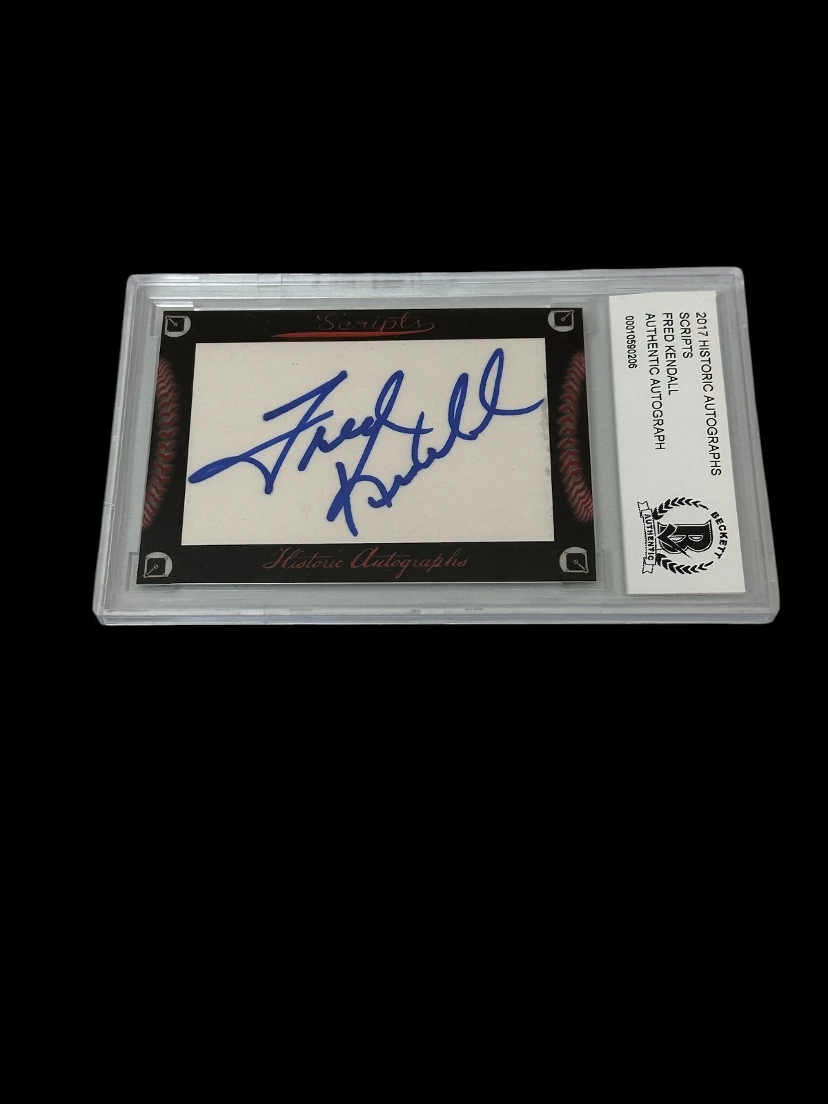Fred Kendall San Diego Padres Bosto Red Sox 2017 HA Scripts Signed Autograph BAS