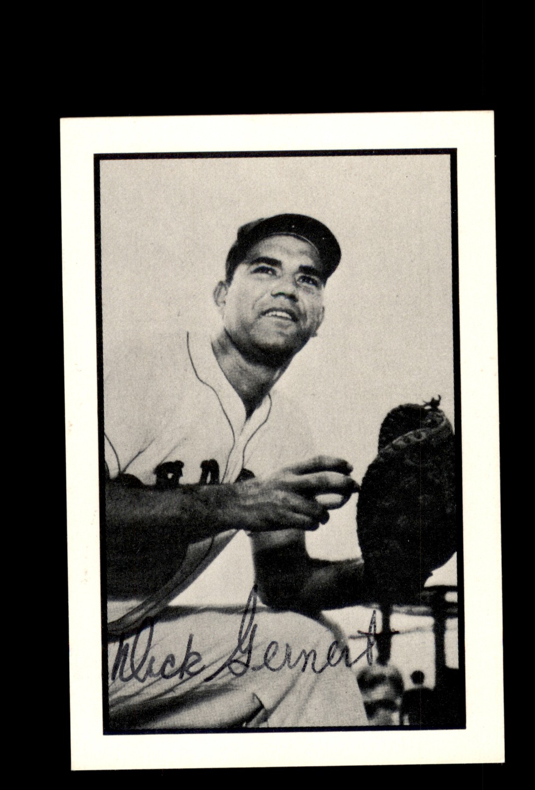 Signed Baseball Card Auto Dick Gernert 1983 1953 Bowman Reprint #11 Red Sox