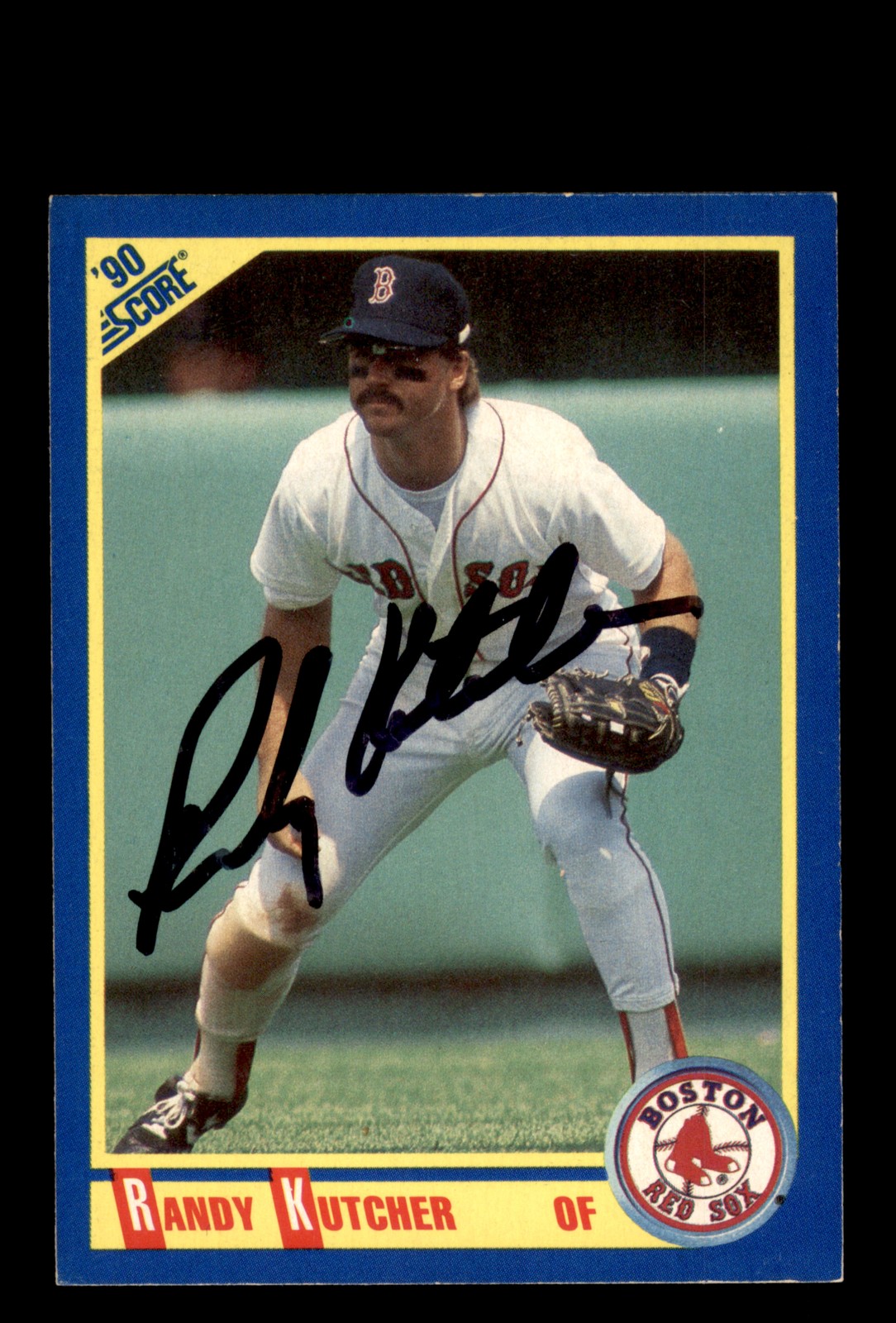Signed Baseball Card Auto Randy Kutcher 1990 Score #551 Boston Red Sox