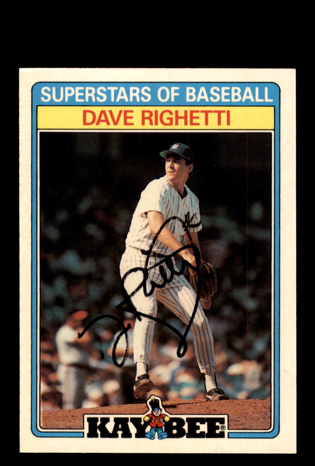 Signed Baseball Card Auto Dave Righetti 1987 Topps Kay-Bee Superstars