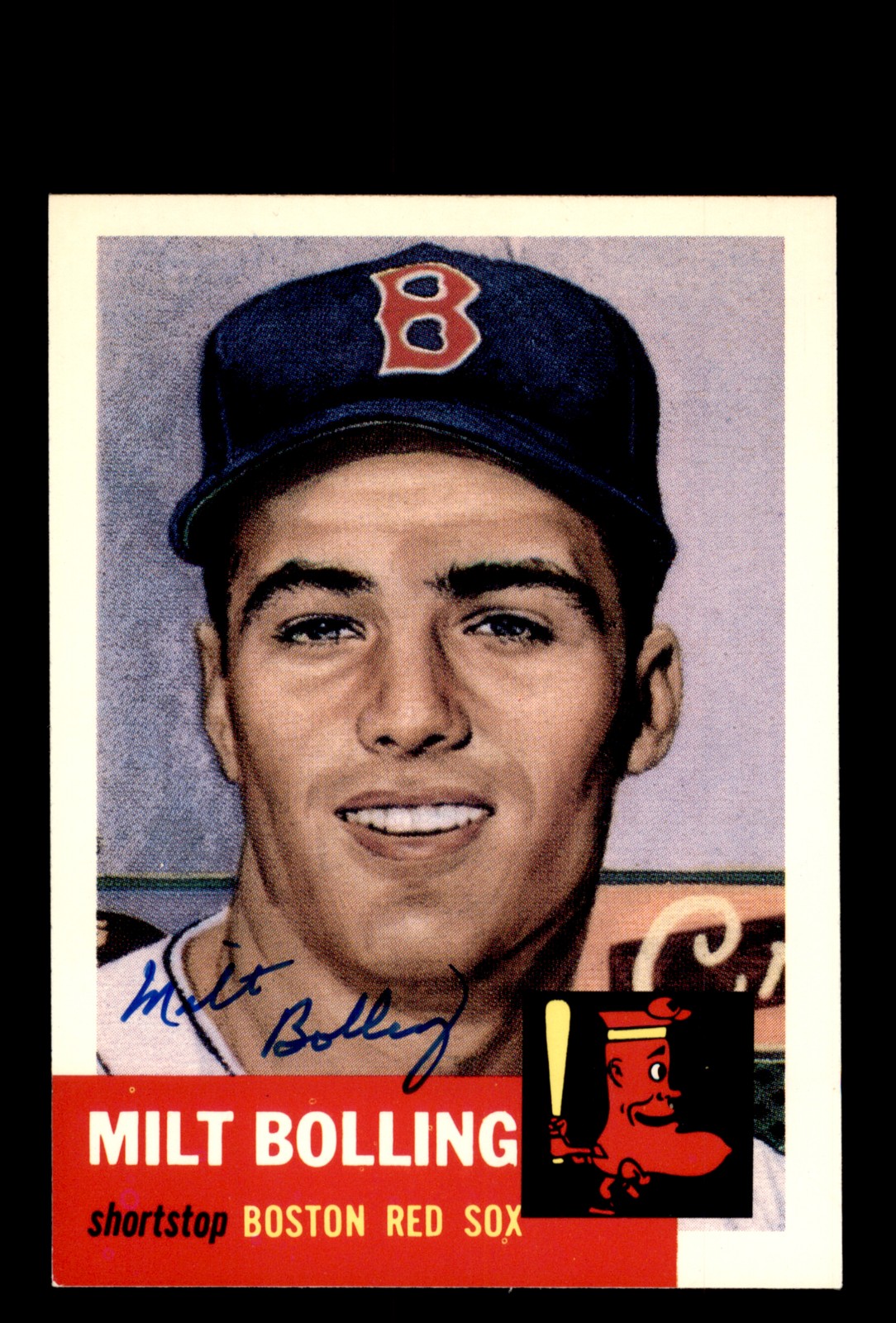 Signed Baseball Card Auto Milt Bolling 1991 Topps Archives 1953 #280