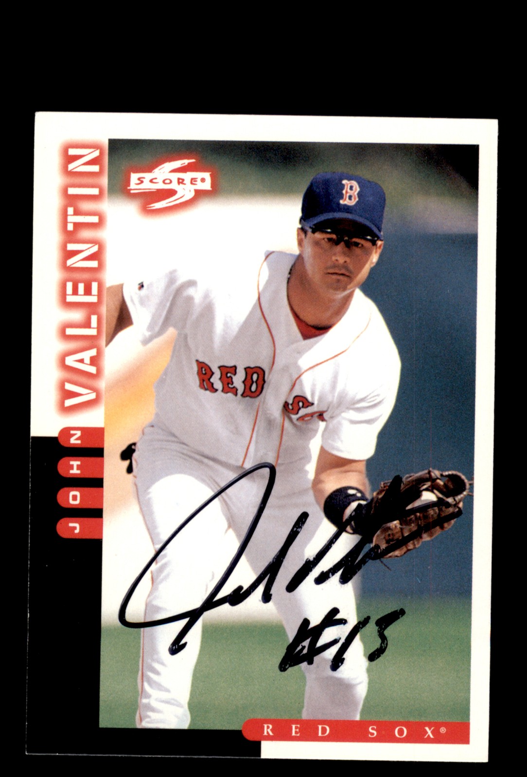 Signed Baseball Card Auto John Valentin 1998 Score #175 Boston Red Sox