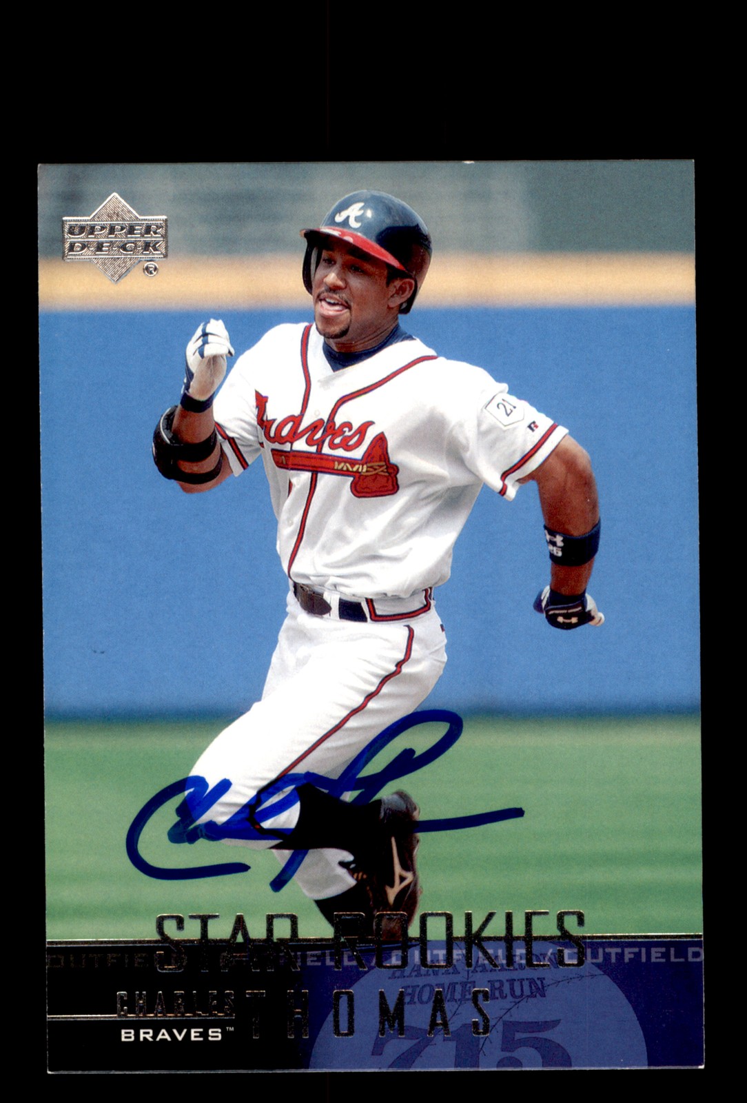 Signed Baseball Card Auto Charles Thomas 2005 Upper Deck #568 Atlanta Braves