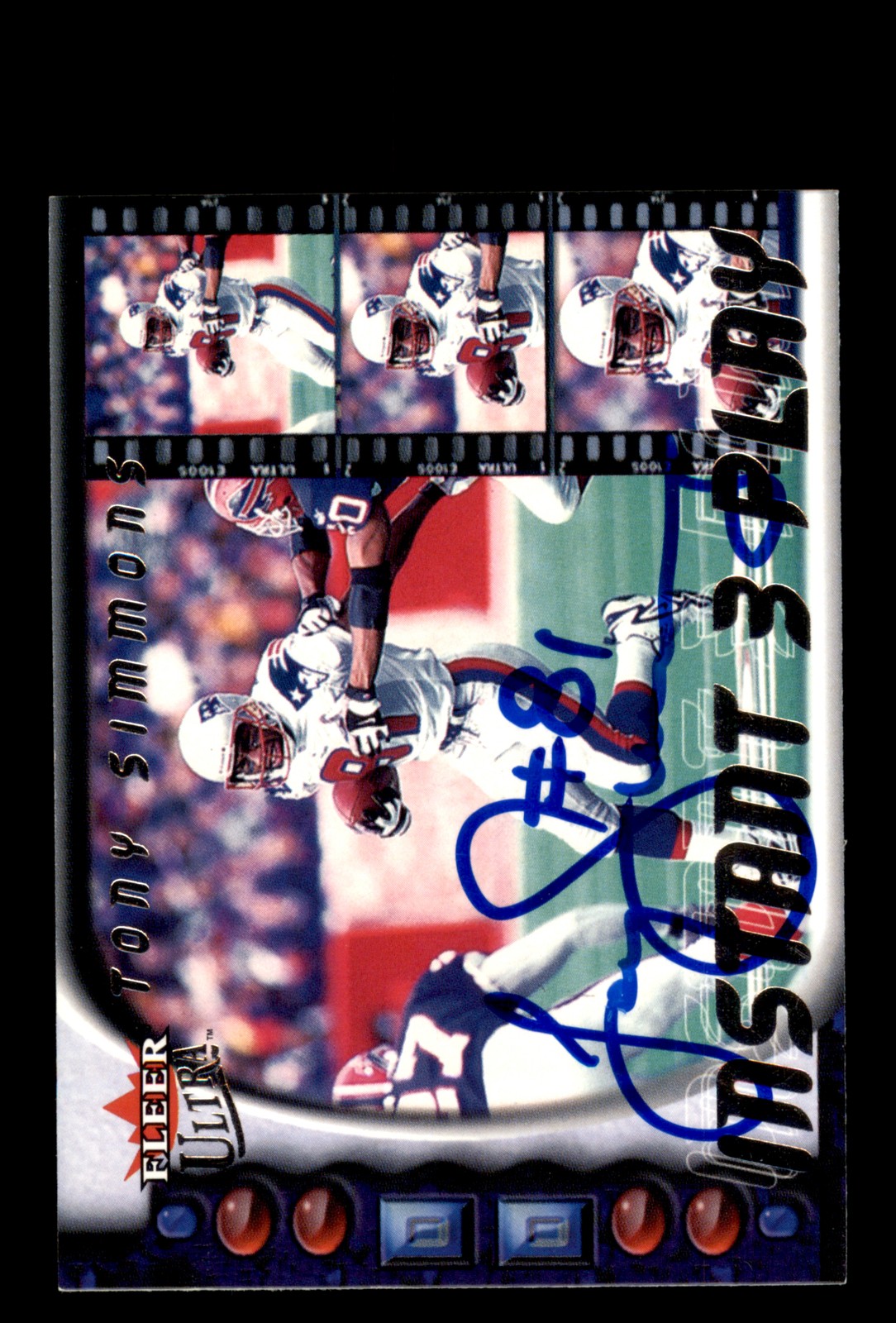 Signed Football Card Auto Tony Simmons 2000 Ultra #11 IP New England Patriots