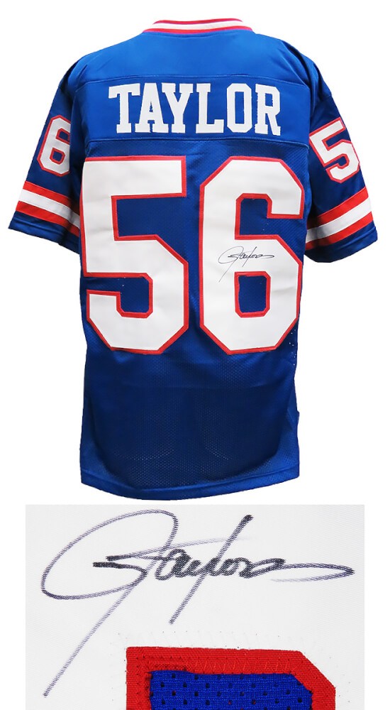 Lawrence Taylor New York Giants Signed Blue Throwback Custom Jersey - SCHWARTZ