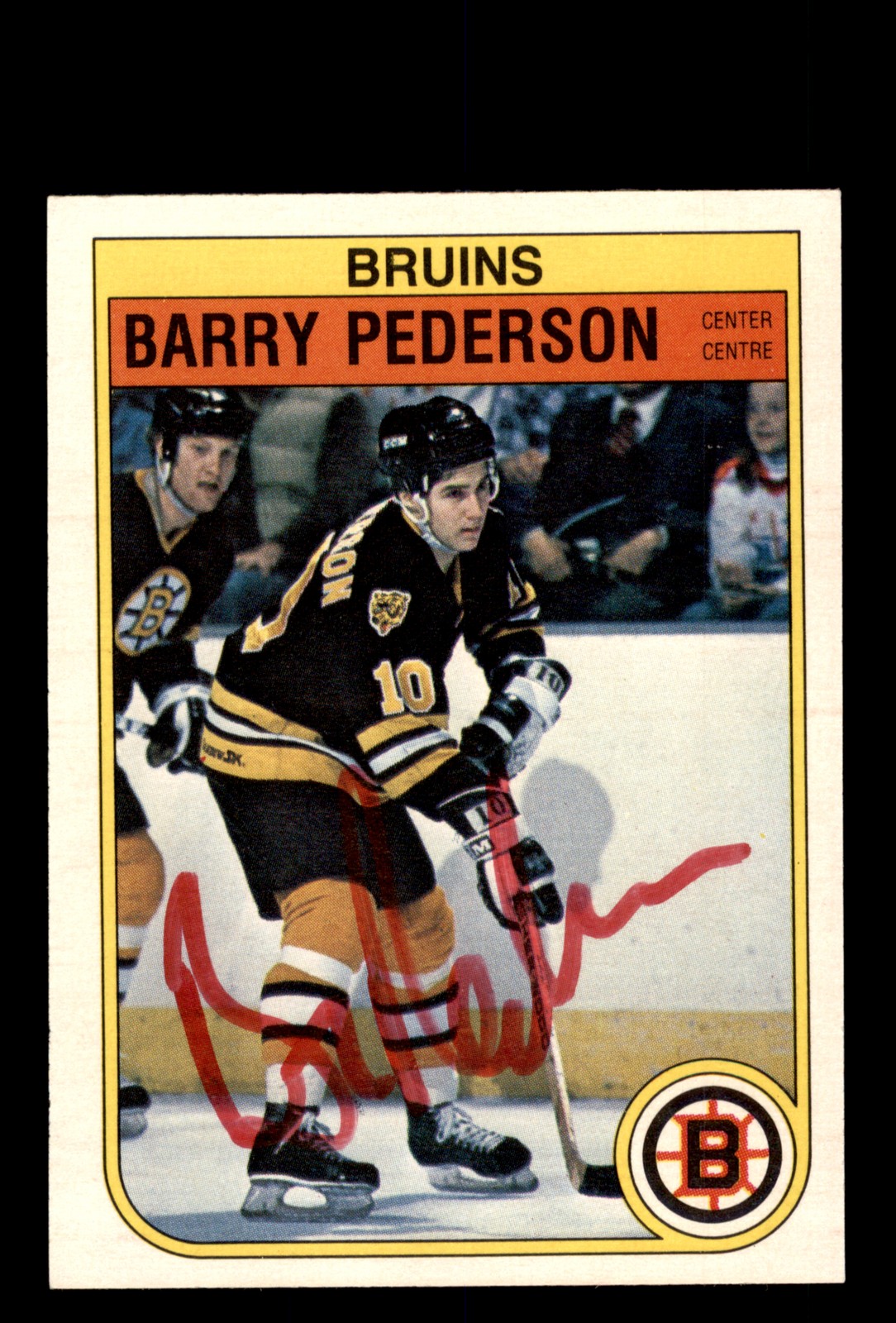 Signed Hockey Card Auto Barry Pederson 1982-83 O-Pee-Chee #20 Boston Bruins