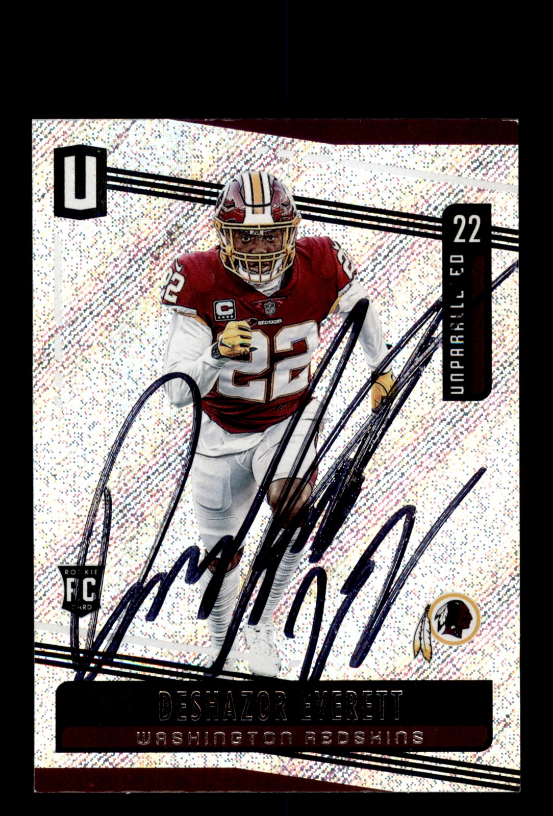Signed Football Card Auto Deshazor Everett 2019 Panini Unparalleled #118