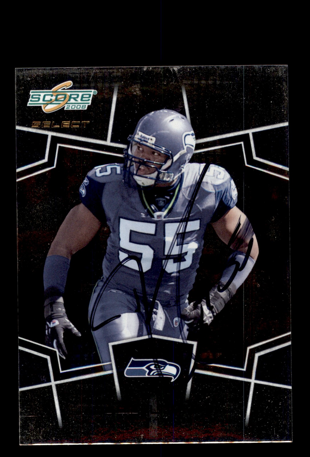 Signed Football Card Auto Darryl Tapp 2008 Score Select #288 Seattle Seahawks