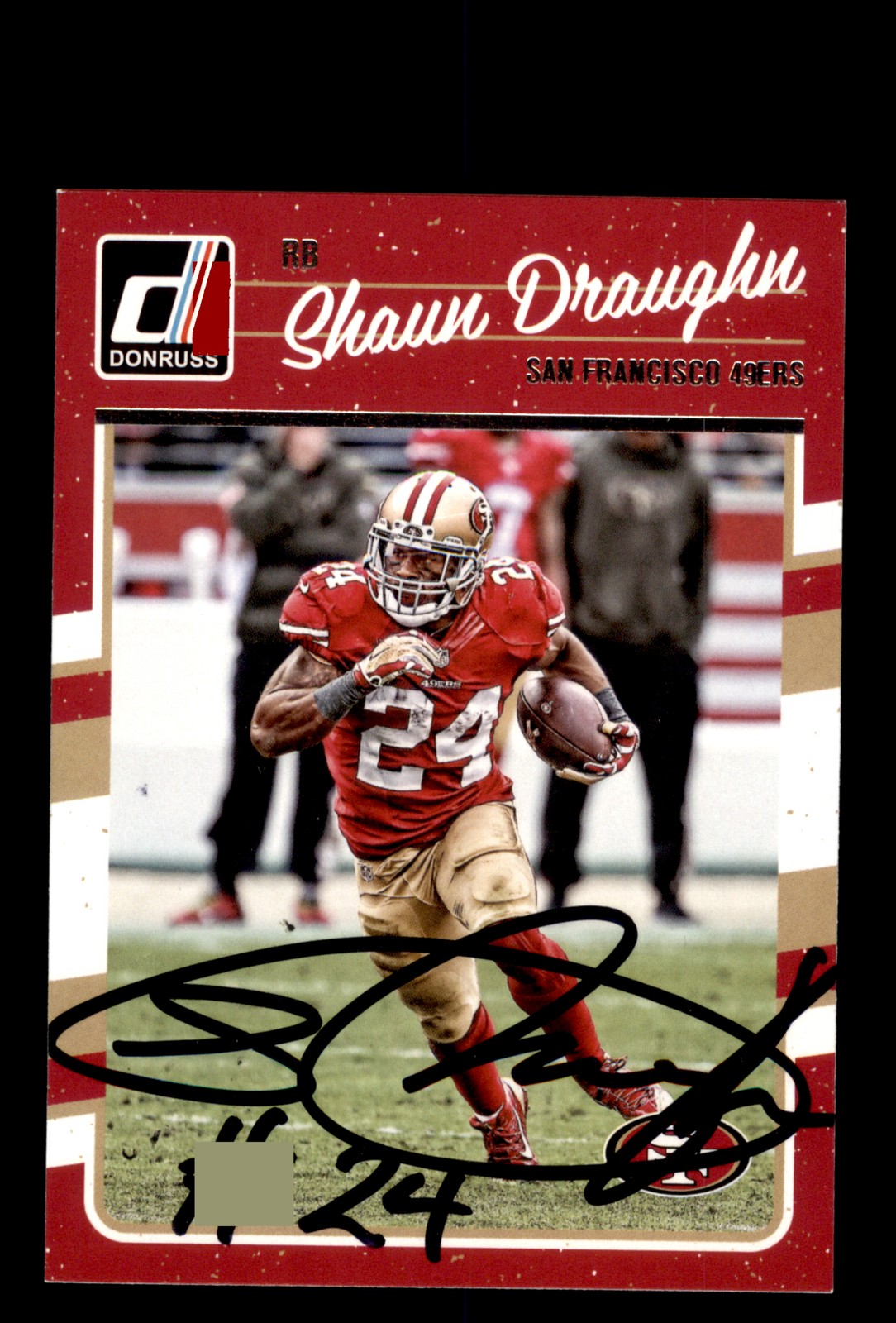 Signed Football Card Auto Shaun Draughn 2016 Donruss #258 San Francisco 49ers