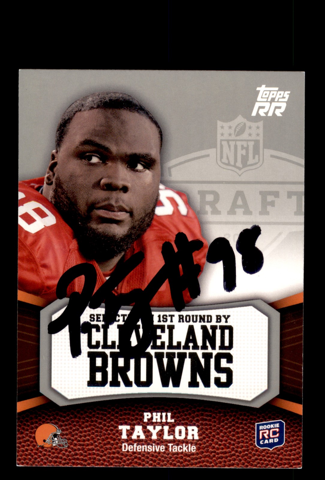 Signed Football Card Auto Phil Taylor 2011 Topps Rising Rookies #198 Browns