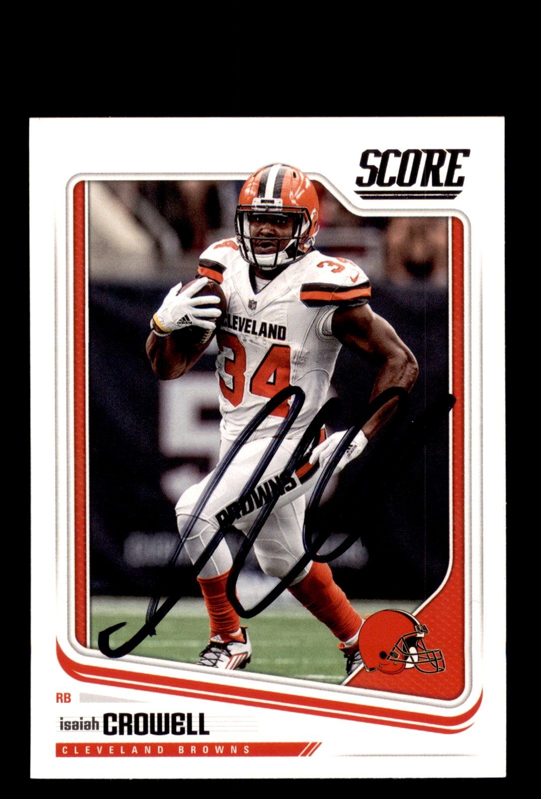 Signed Football Card Auto Isaiah Crowell 2018 Score #76 Cleveland Browns