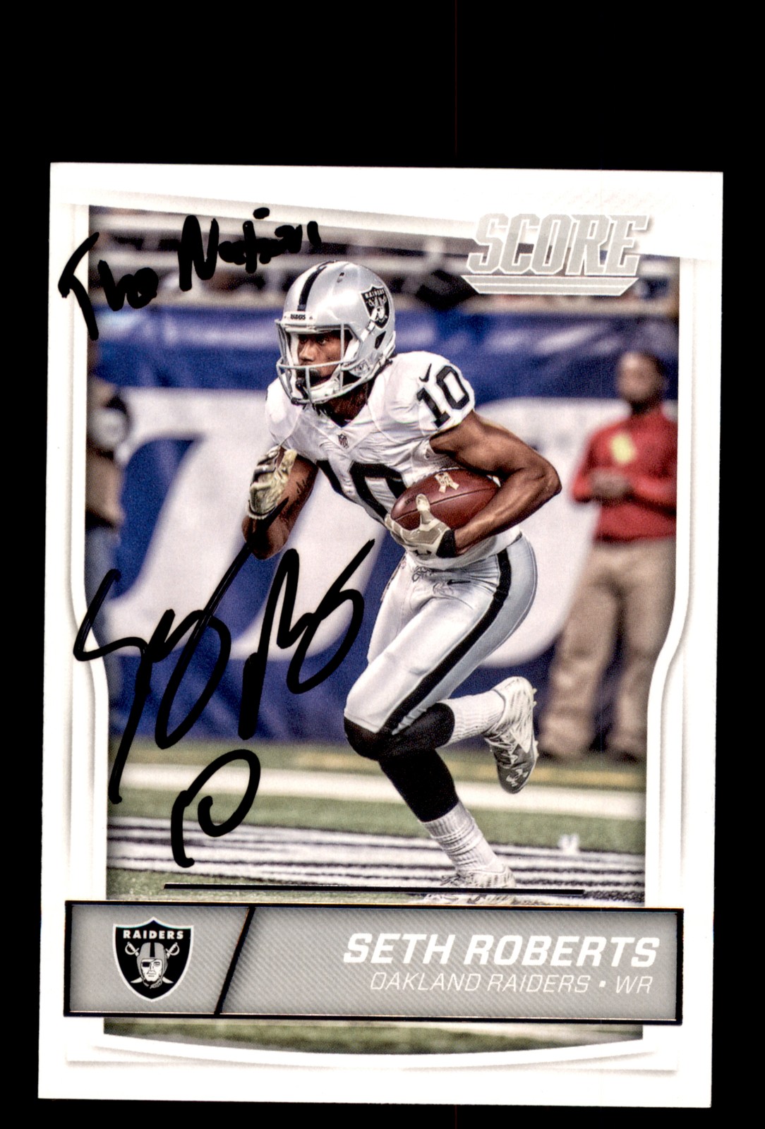 Signed Football Card Auto Seth Roberts 2016 Score #234 Oakland Raiders