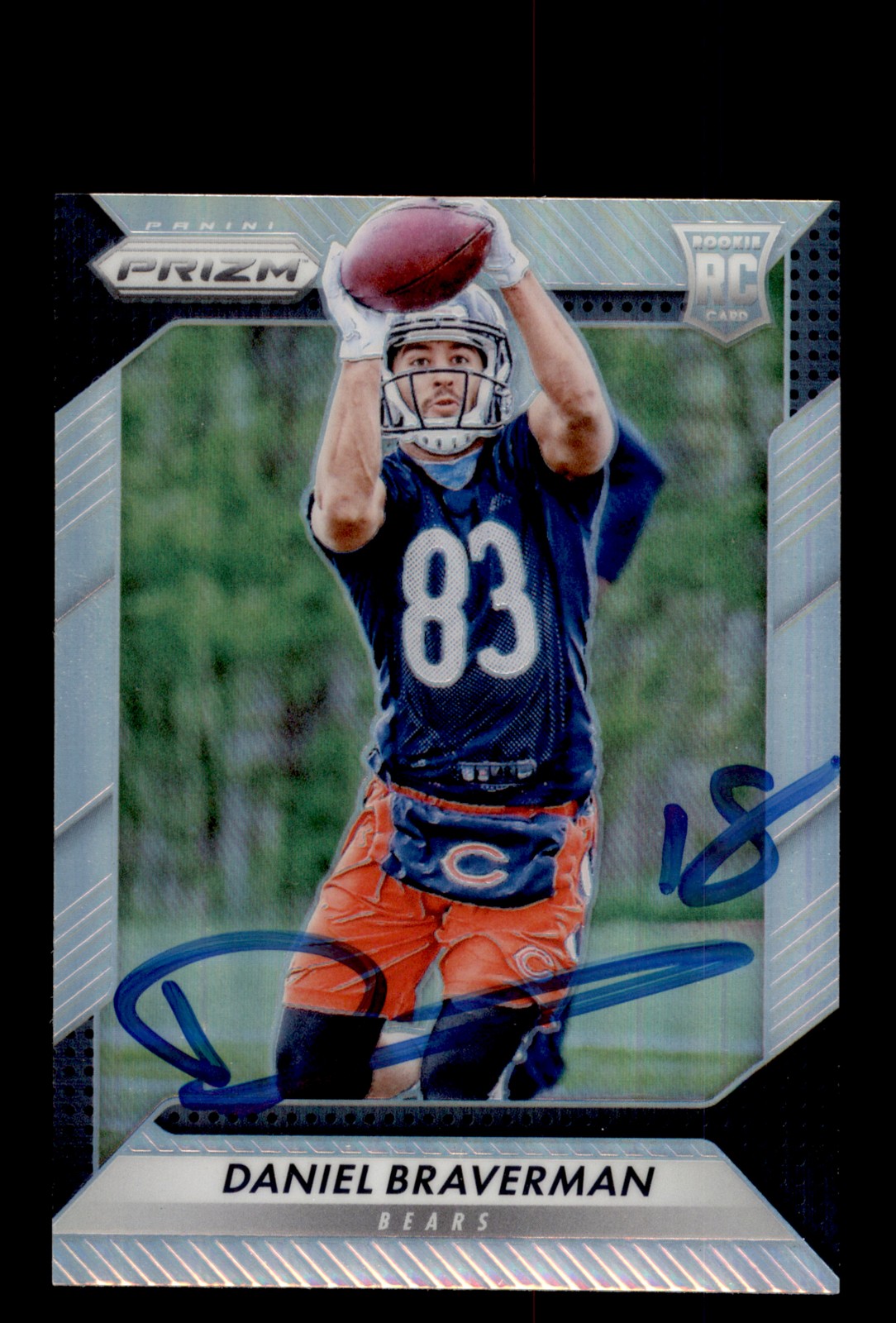 Signed Football Card Auto Daniel Braverman 2016 Panini Prizm #210 Chicago Bears