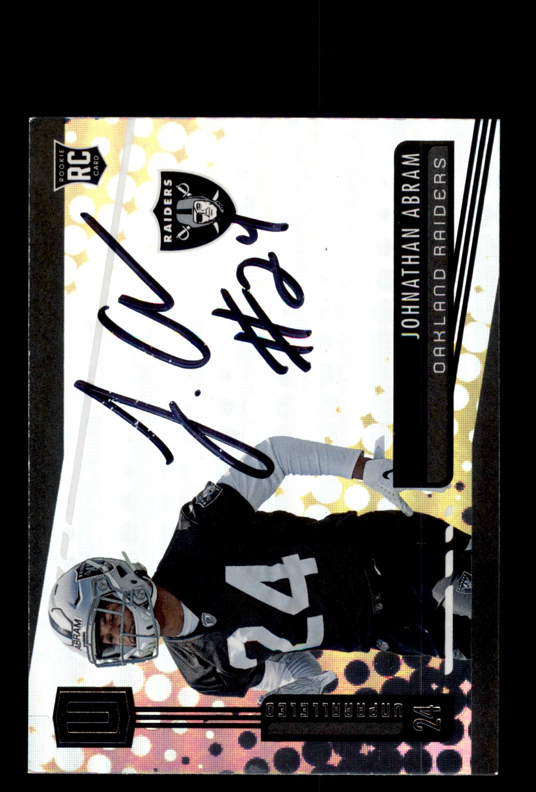 Signed Football Card Auto Johnathan Abram 2019 Panini Unparalleled #226 Raiders