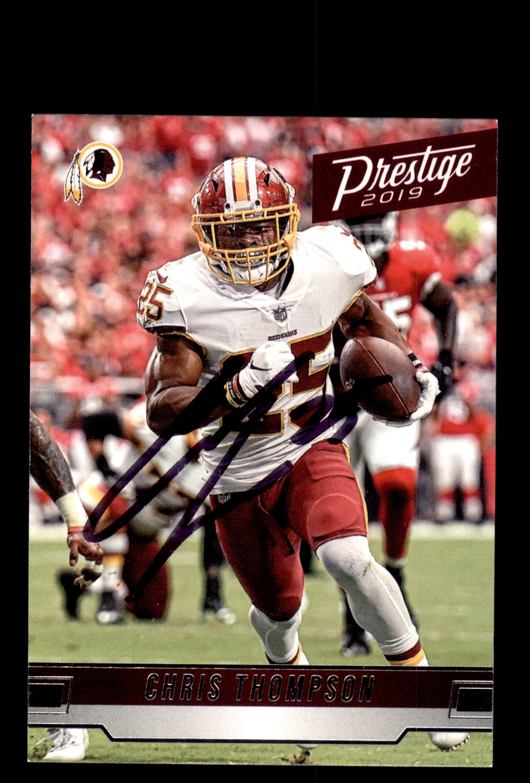 Signed Football Card Auto Chris Thompson 2019 Panini Prestige #117 Redskins