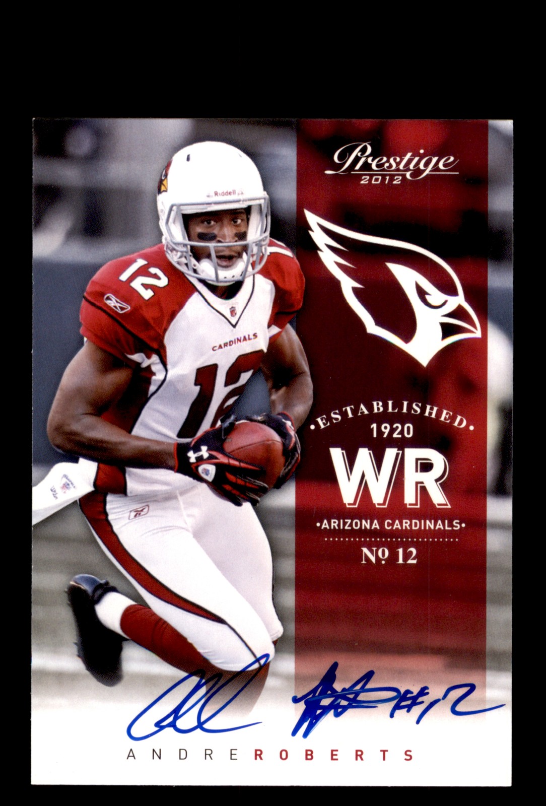 Signed Football Card Auto Andre Roberts 2012 Panini Prestige #6 Cardinals