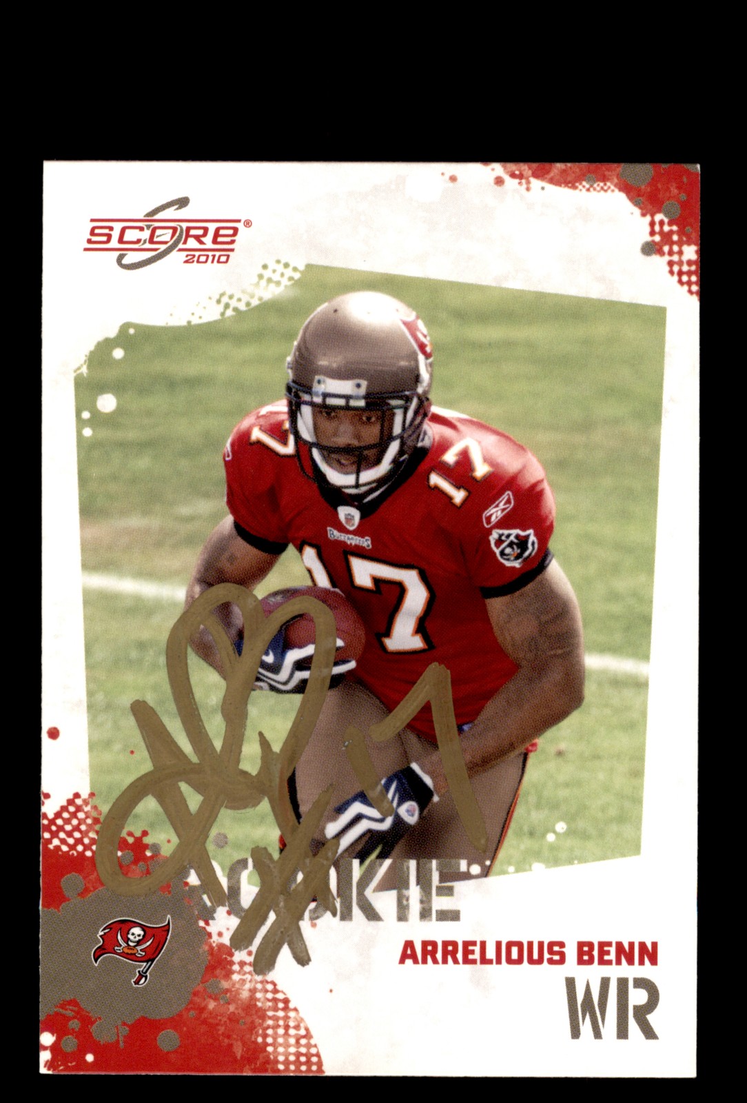 Signed Football Card Auto Arrelious Benn 2010 Score #308 Tampa Bay Buccaneers