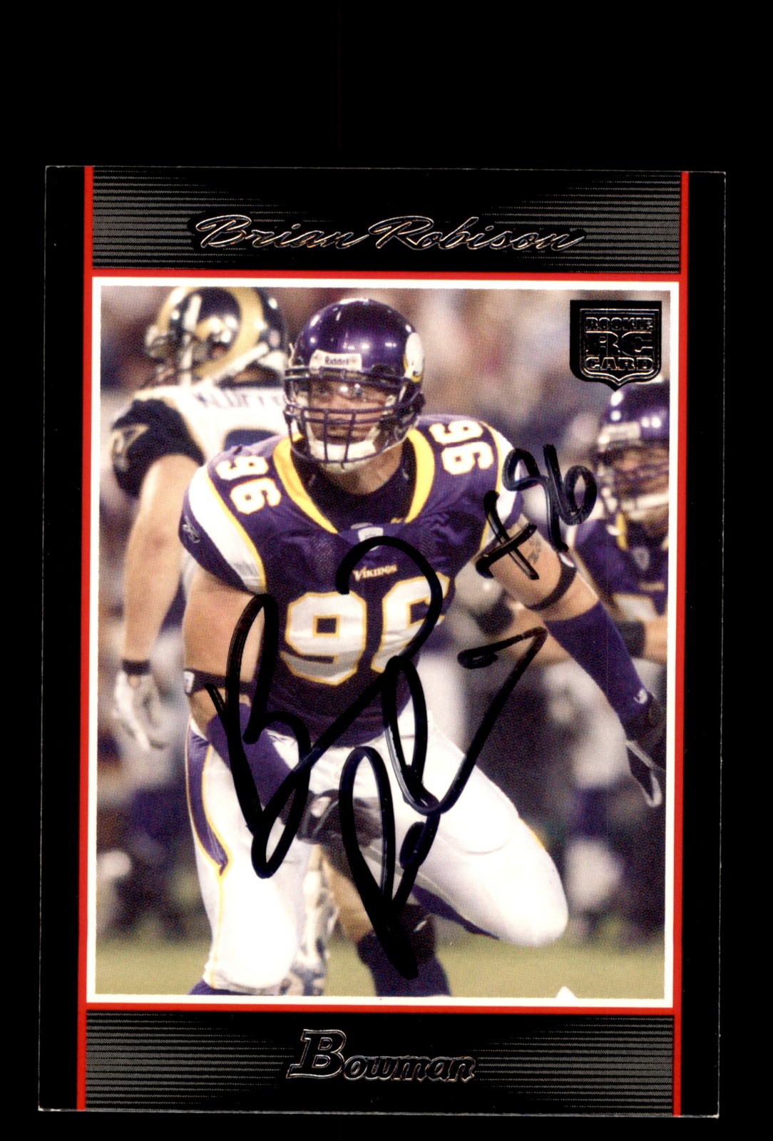 Signed Football Card Auto Brian Robison 2007 Bowman #251 Minnesota Vikings