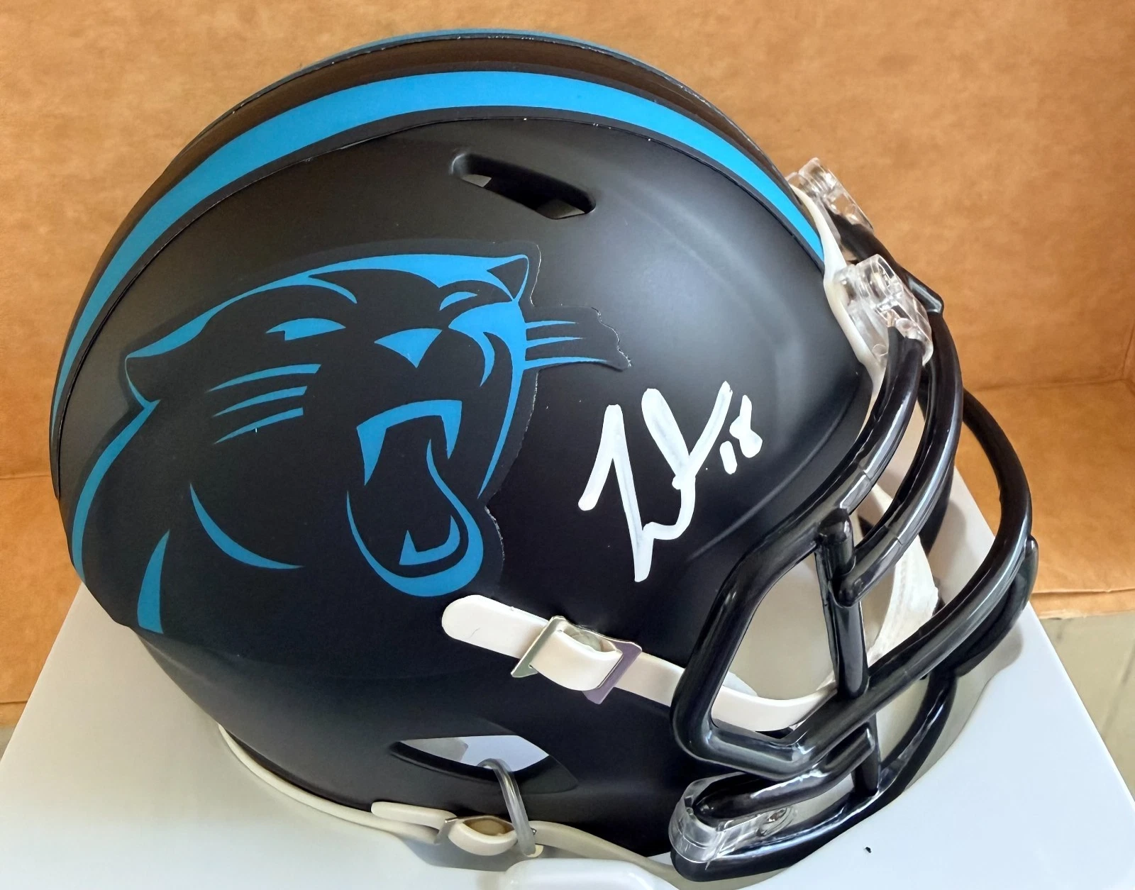 JALEN COKER CAROLINA PANTHERS SIGNED ALTERNATE MINI HELMET BECKETT
