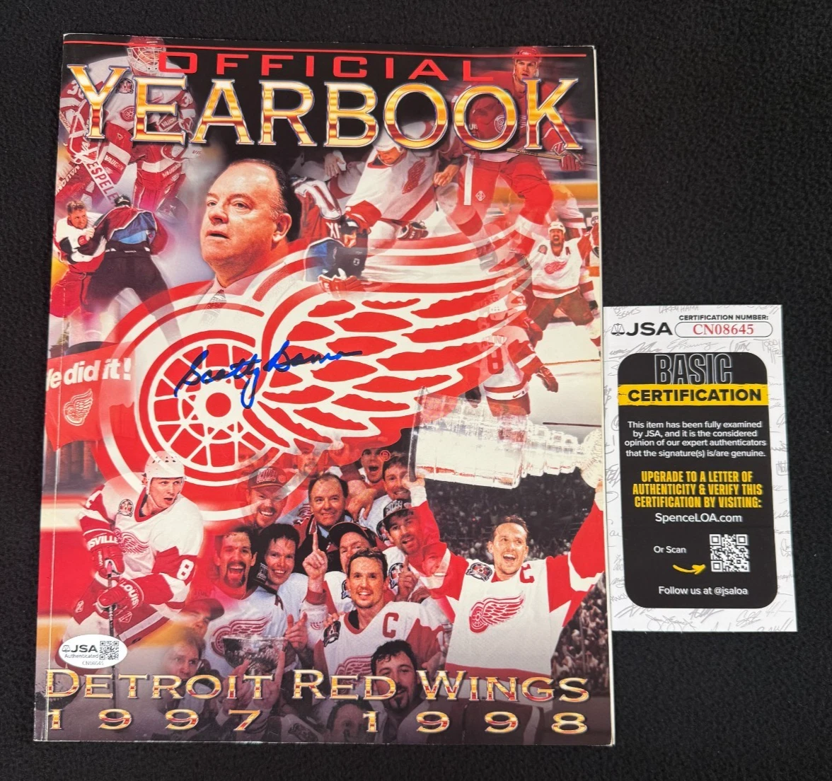 Scotty Bowman Signed Detroit Red Wings 1997/98 Stanley Cup Yearbook JSA COA