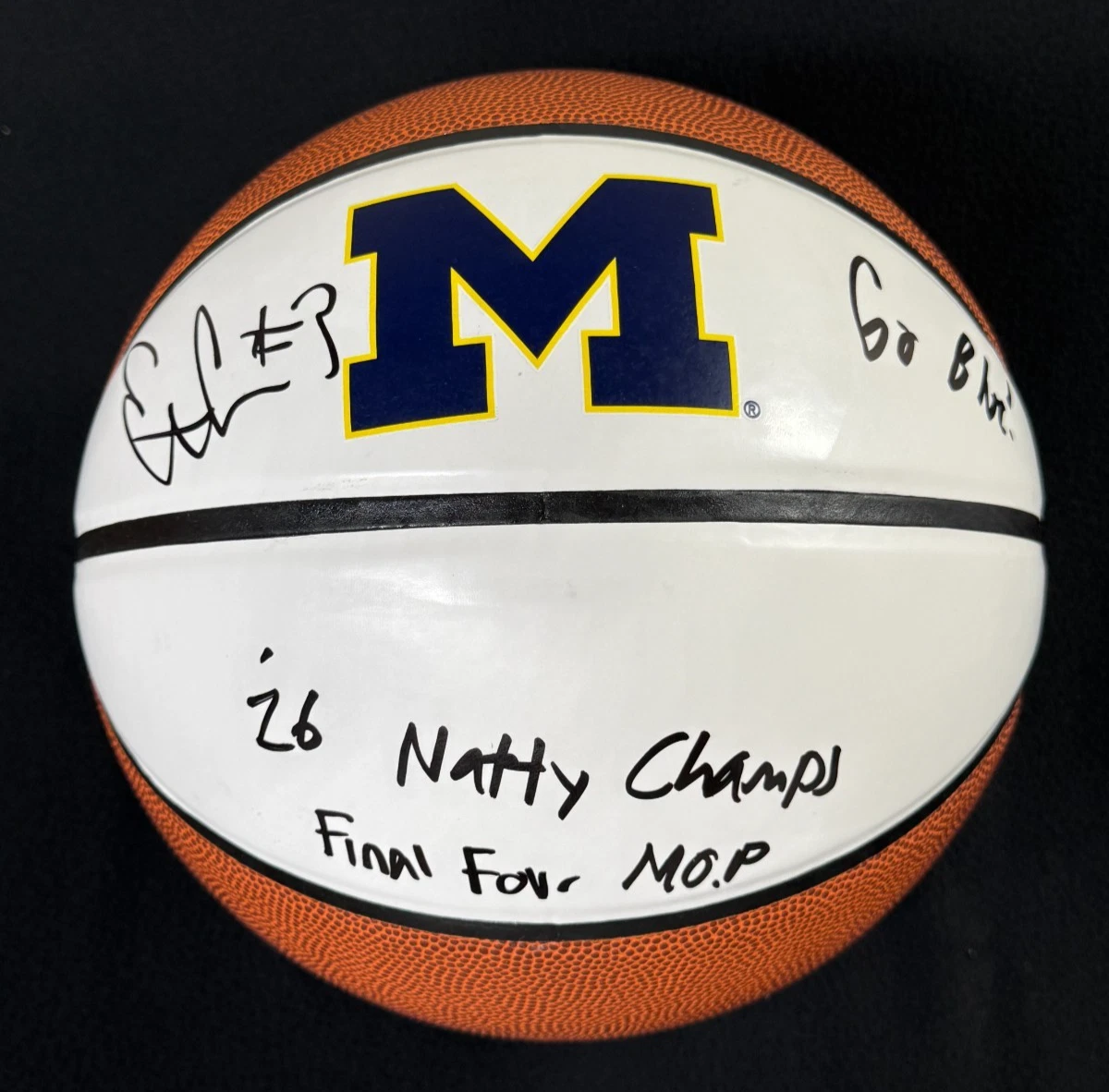 Elliot Cadeau Signed Multi-Inscribed Michigan Wolverines Basketball JSA COA