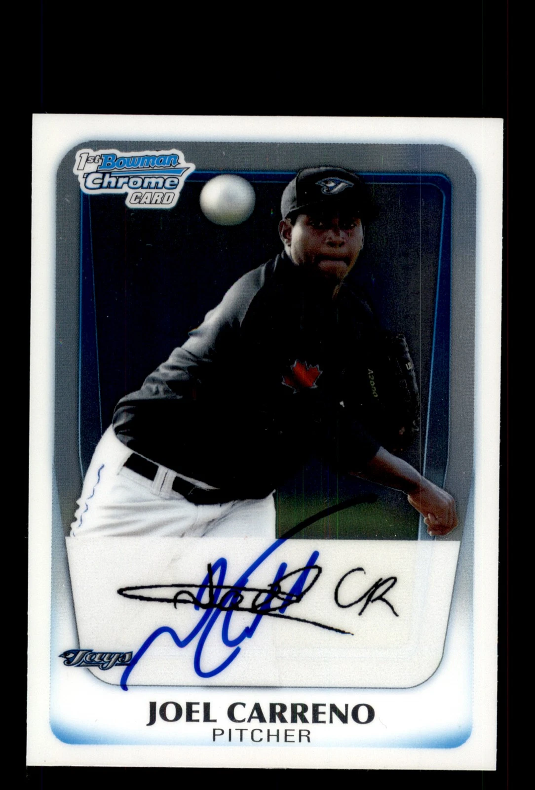 Signed Baseball Card Auto Joel Carreno 2011 Bowman #BCP22 Toronto Blue Jays