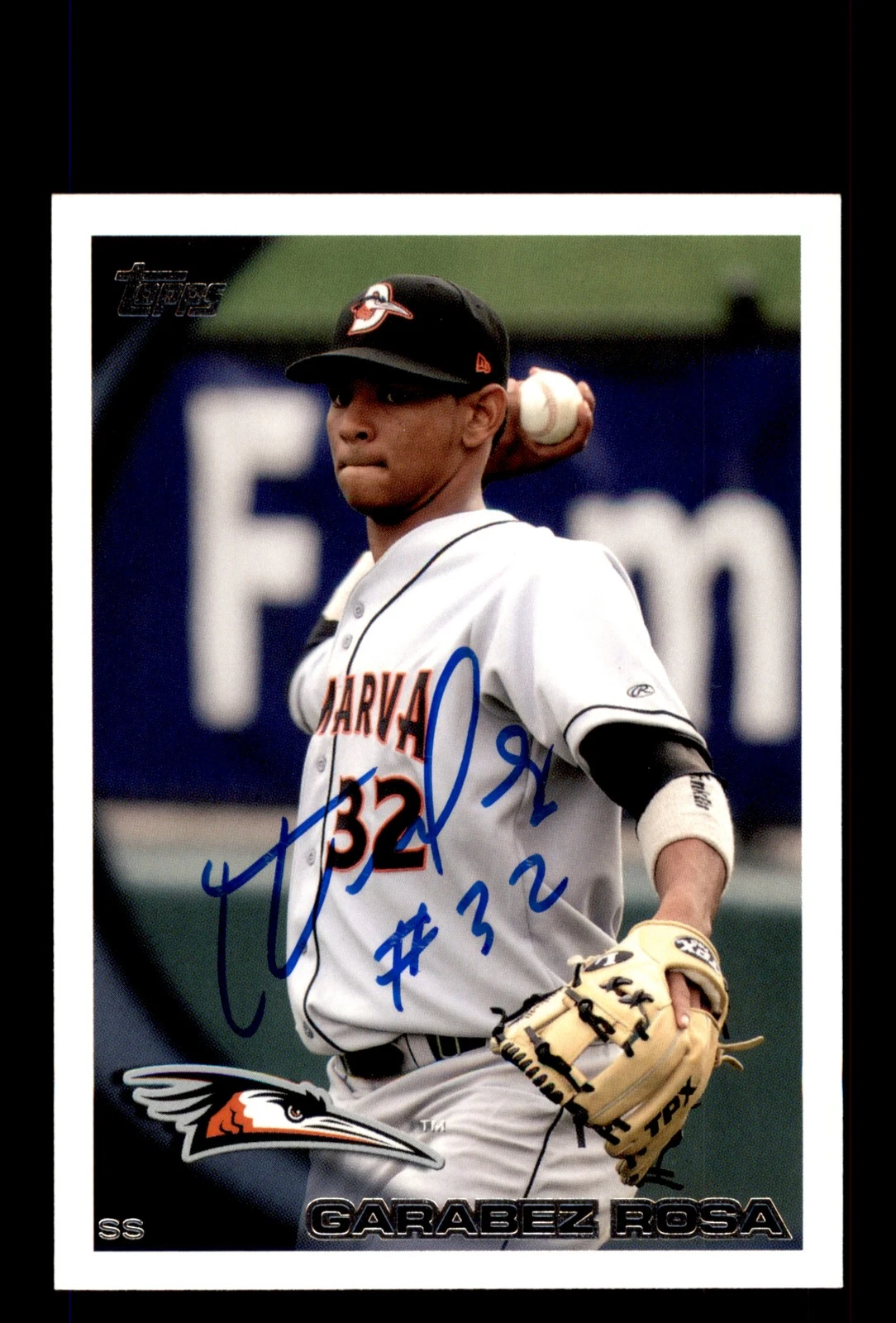Signed Baseball Card Auto Garabez Rosa 2010 Topps Pro Debut #419 Shorebirds