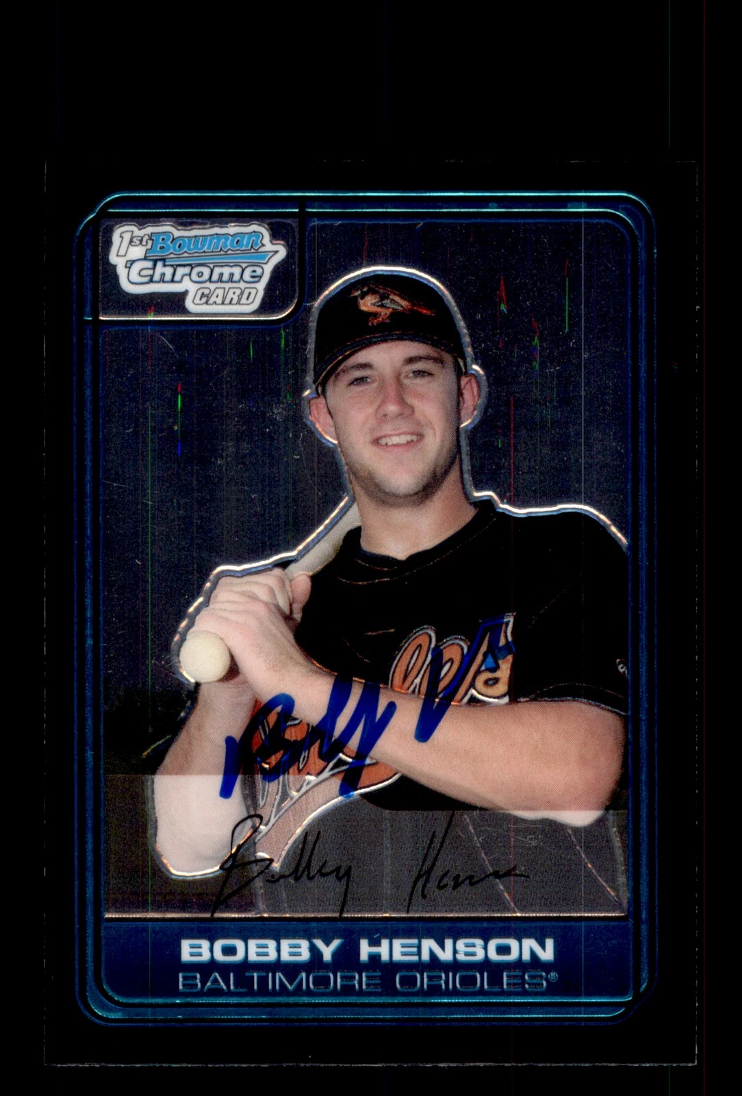 Signed Baseball Card Auto Bobby Henson 2006 Bowman #DP31 Baltimore Orioles