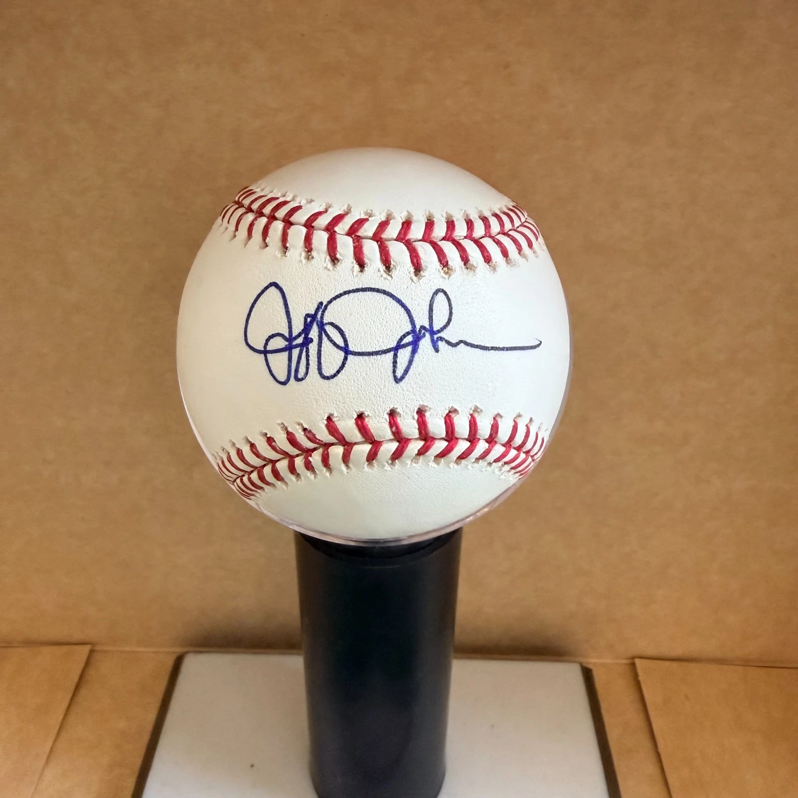 JEFF JOHNSON NEW YORK YANKEES  SIGNED M.L BASEBALL BECKETT AUTH