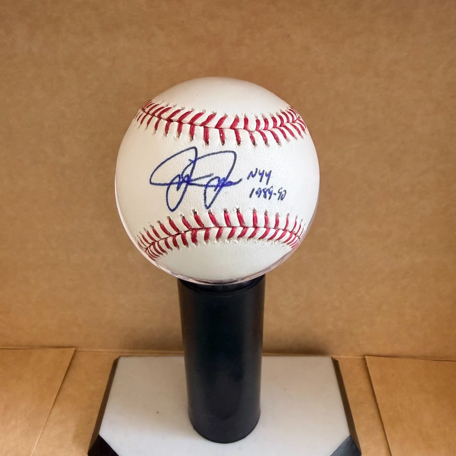JEFF JOHNSON NYY 1989-90 SIGNED M.L BASEBALL BECKETT AUTH