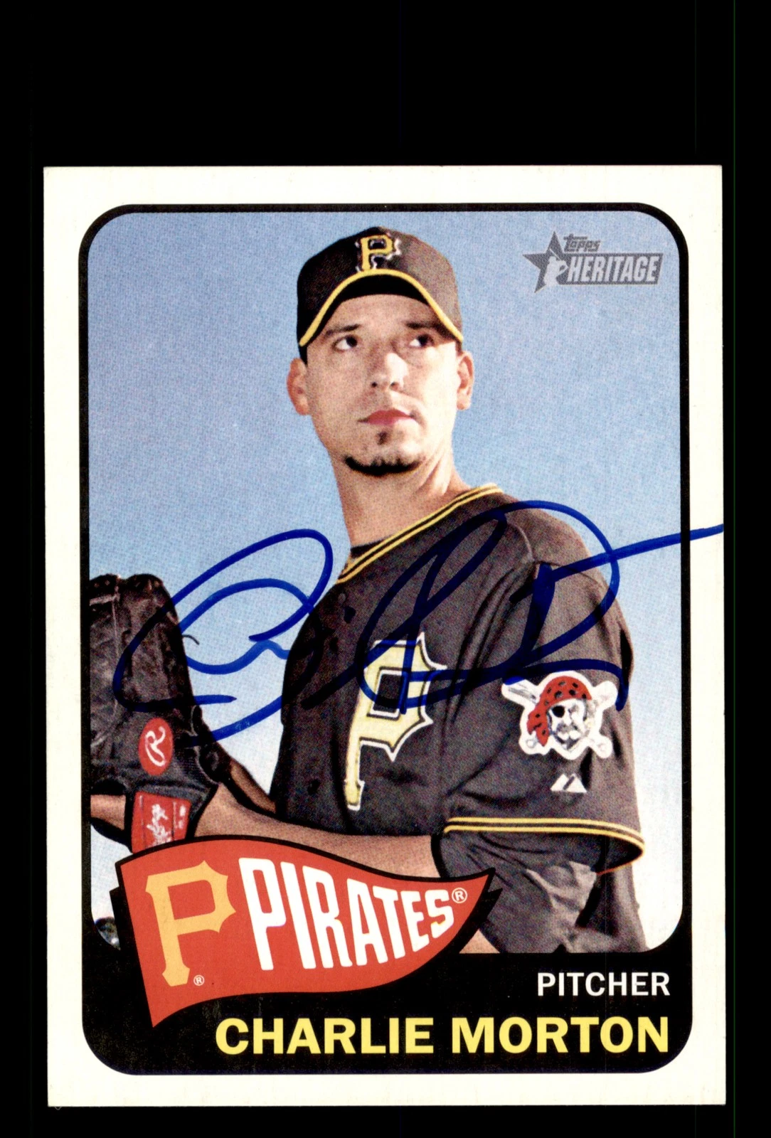 Signed Baseball Card Auto Charlie Morton 2014 Topps Heritage #254 Pirates