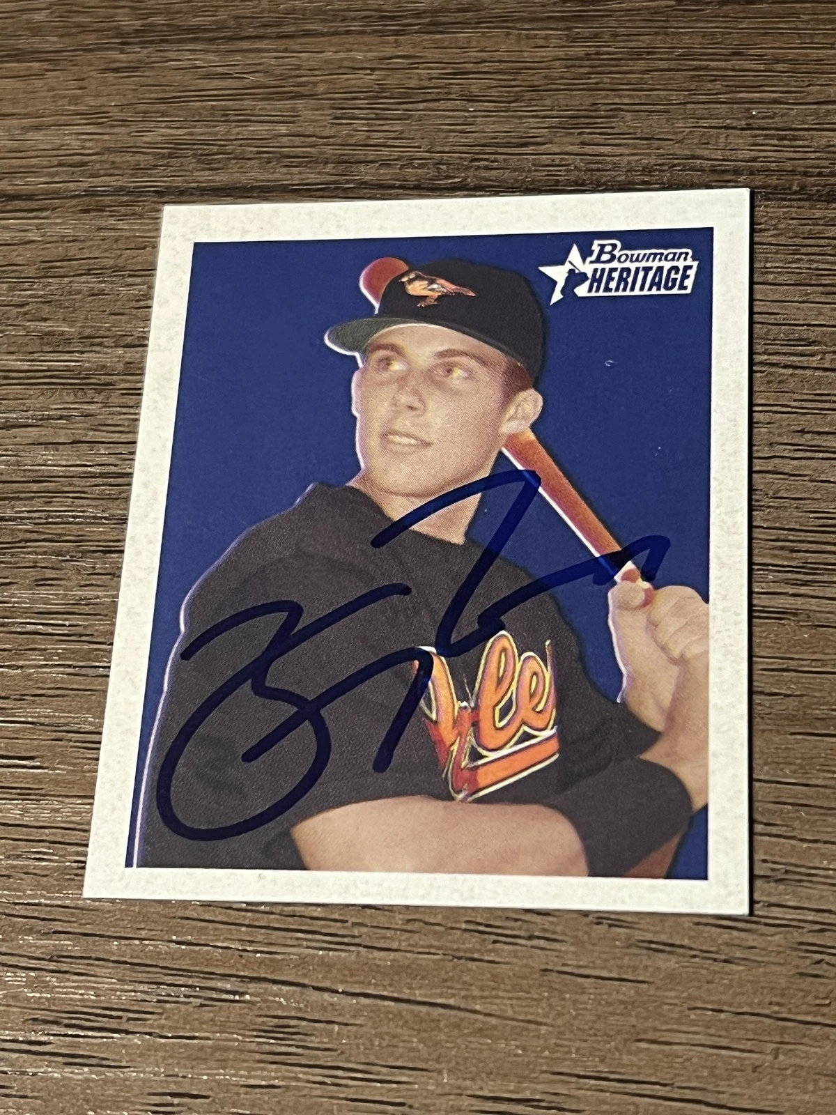 Signed Baseball Card Auto Billy Rowell 2006 Bowman Heritage #BHP88 Orioles Mini
