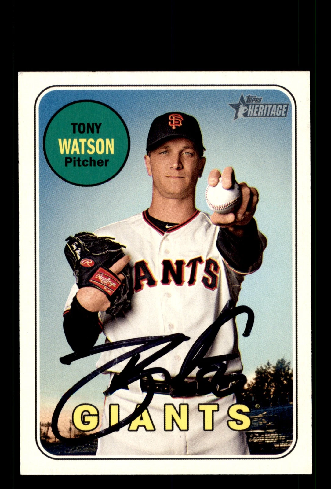 Signed Baseball Card Auto Tony Watson 2018 Topps Heritage #599 SSP Red Back