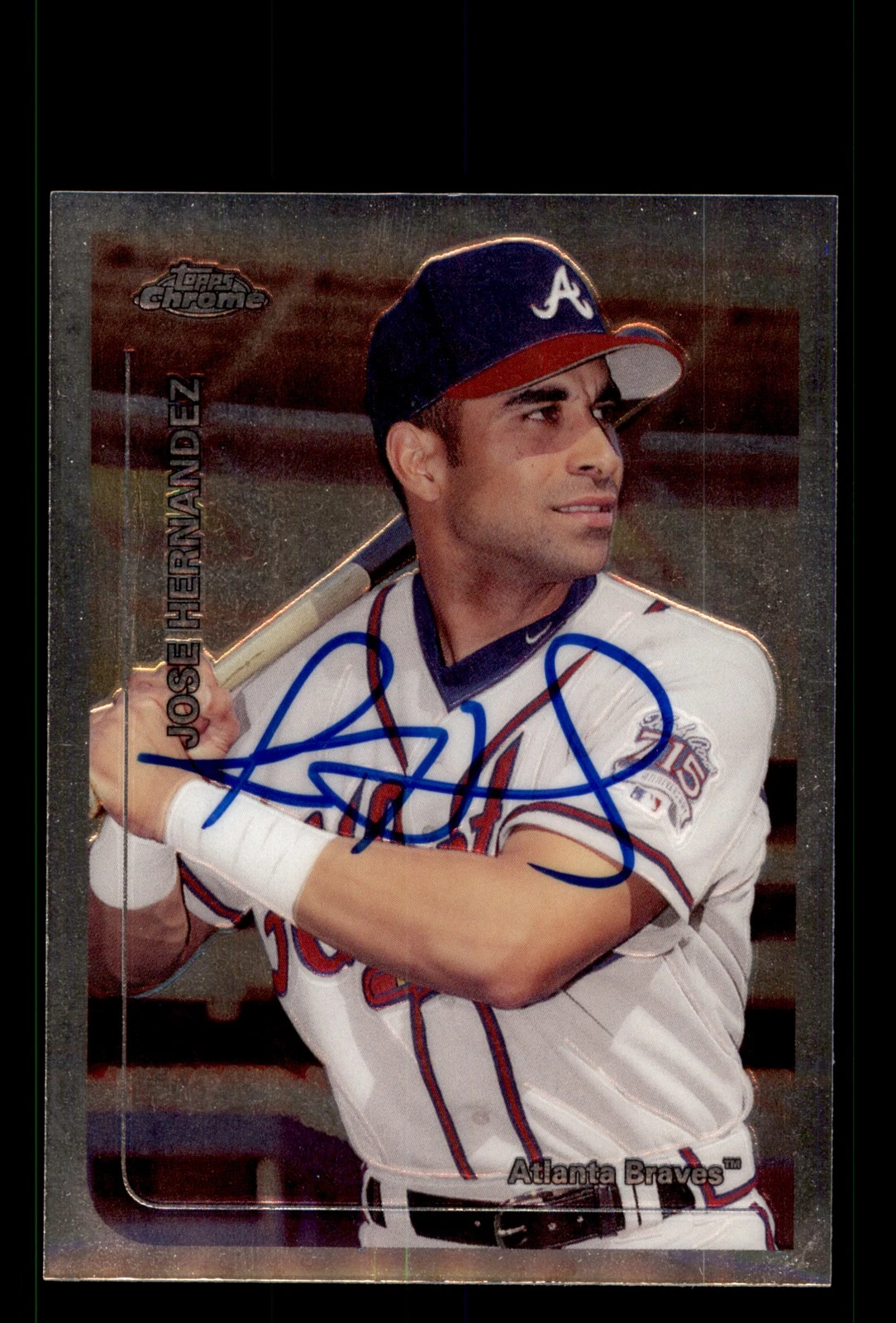 Signed Baseball Card Auto Jose Hernandez 1999 Topps Chrome Traded #T98 Braves